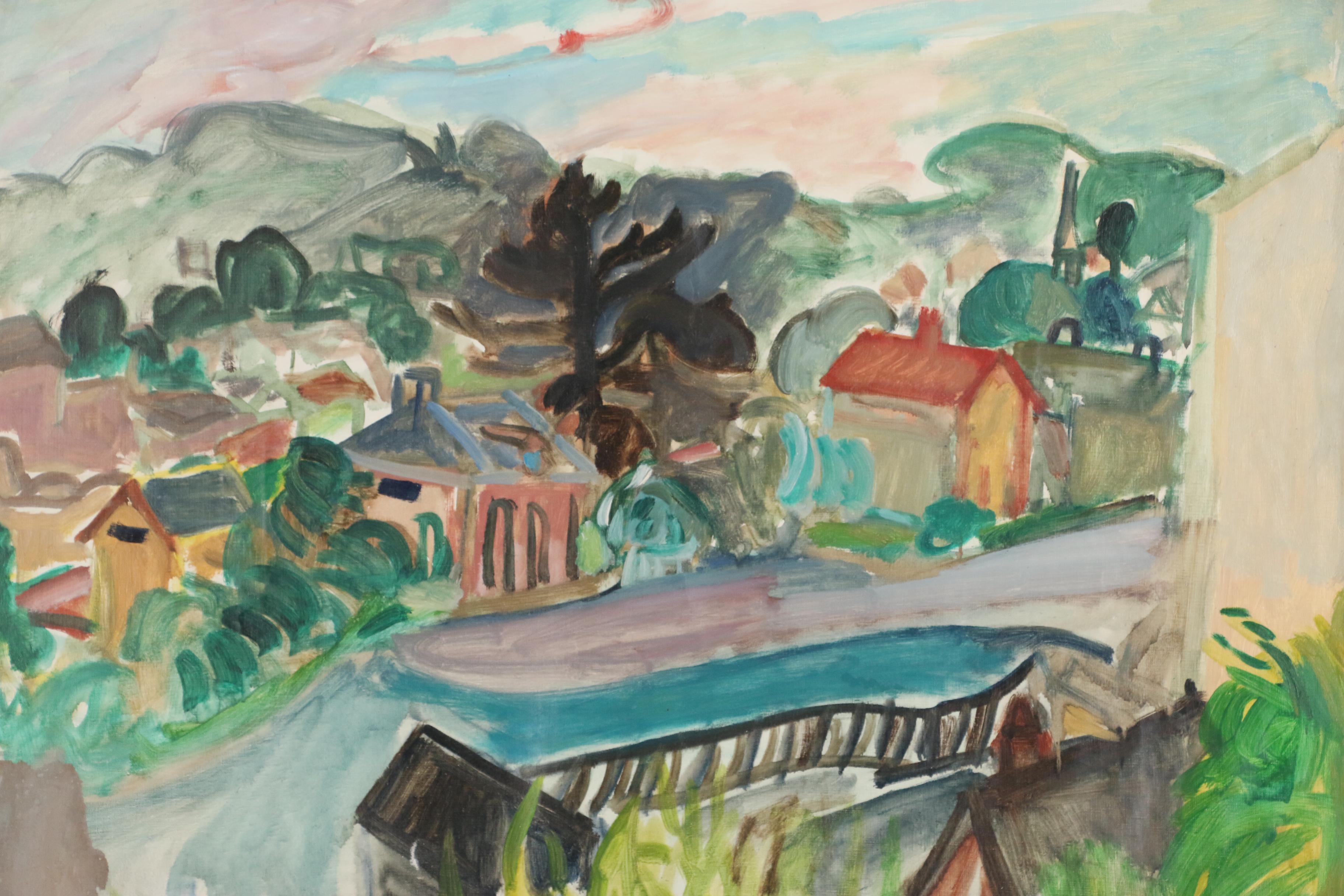 Marilyn Powers Oil Painting of Cityscape