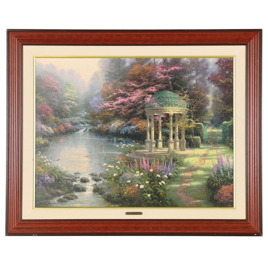 Hand-Embellished Offset Lithograph After Thomas Kinkade "Garden of Prayer"