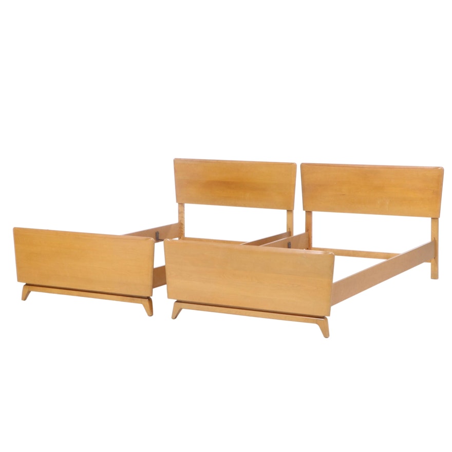 Heywood Wakefield "Encore" Birch Twin Sized Bed Frames, Mid-20th Century