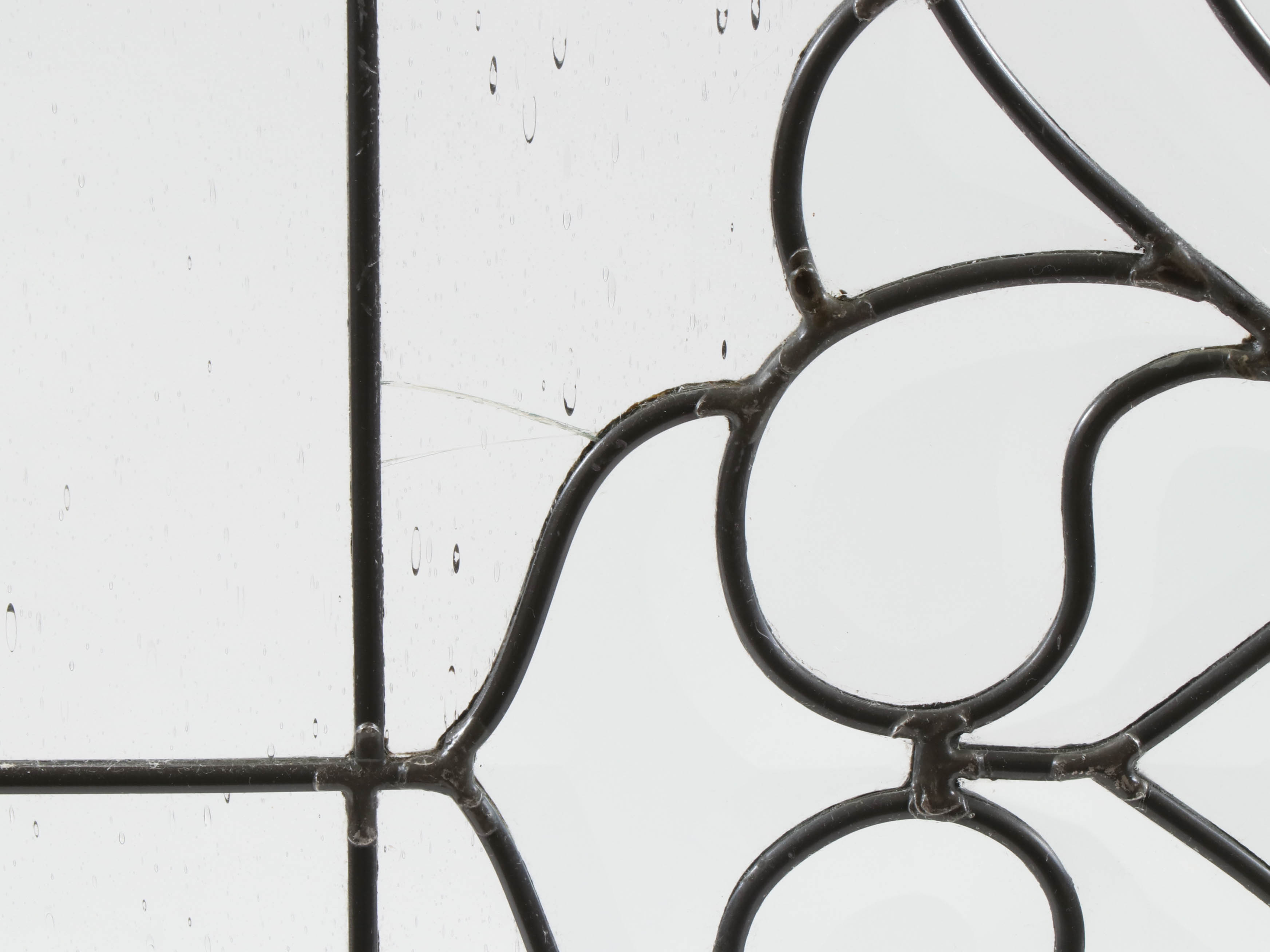 Leaded Beveled-Glass Folding Fireplace Screen