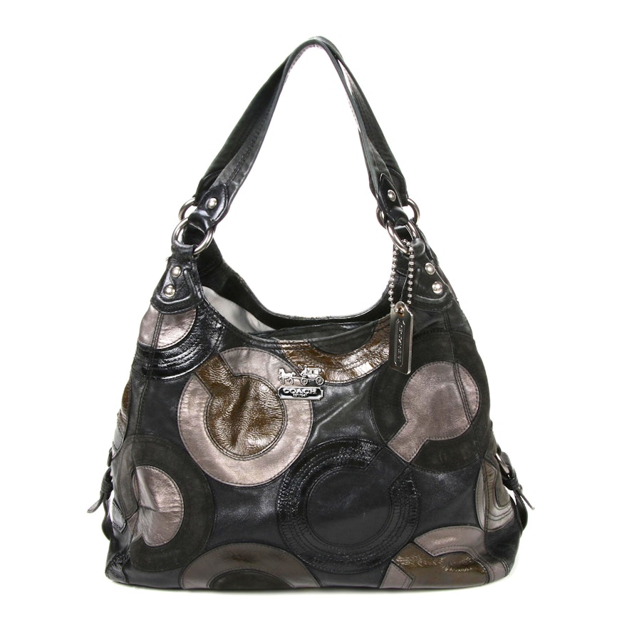 Coach C Signature Leather Patchwork Hobo Bag