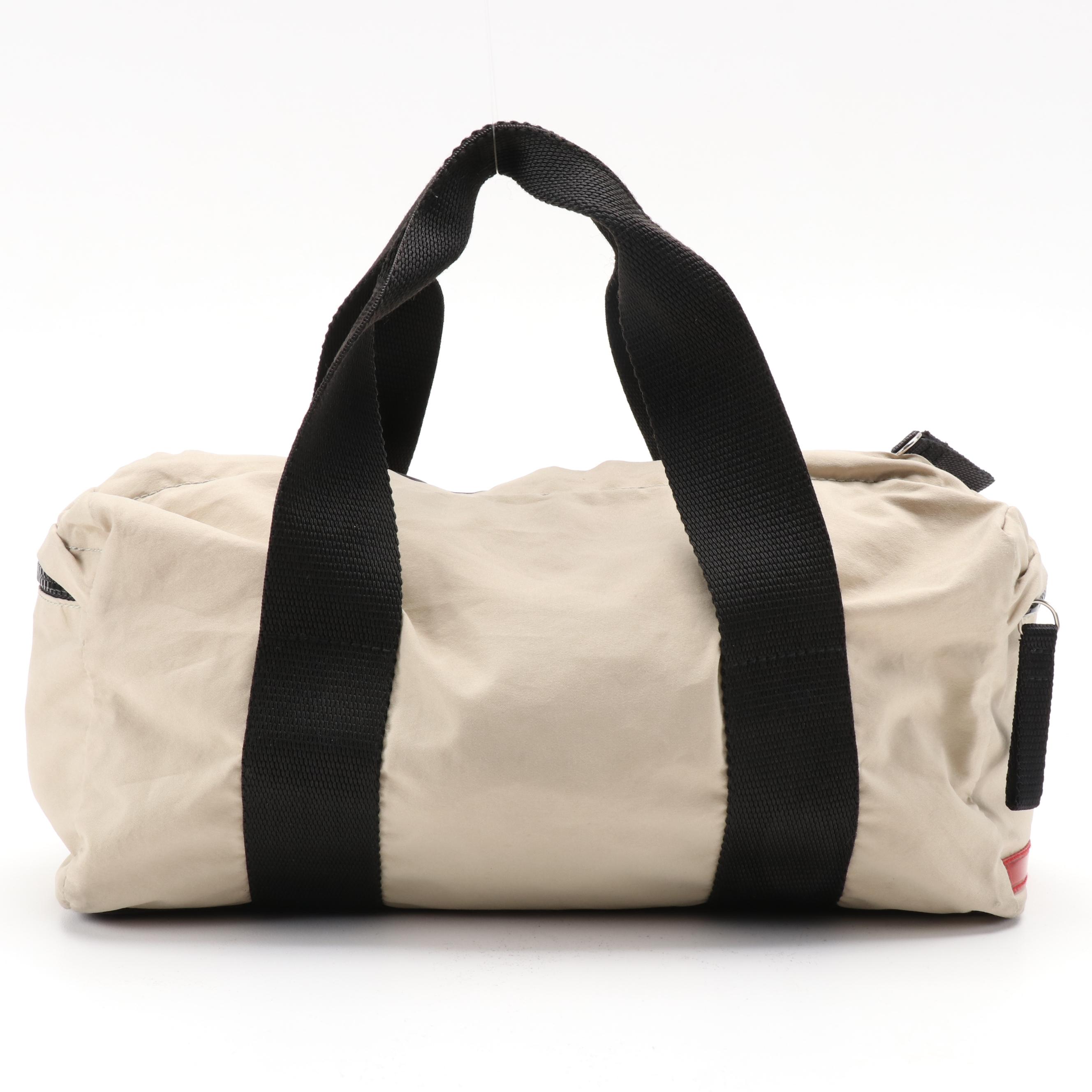 Prada Sport Nylon Color Block Duffel Handbag