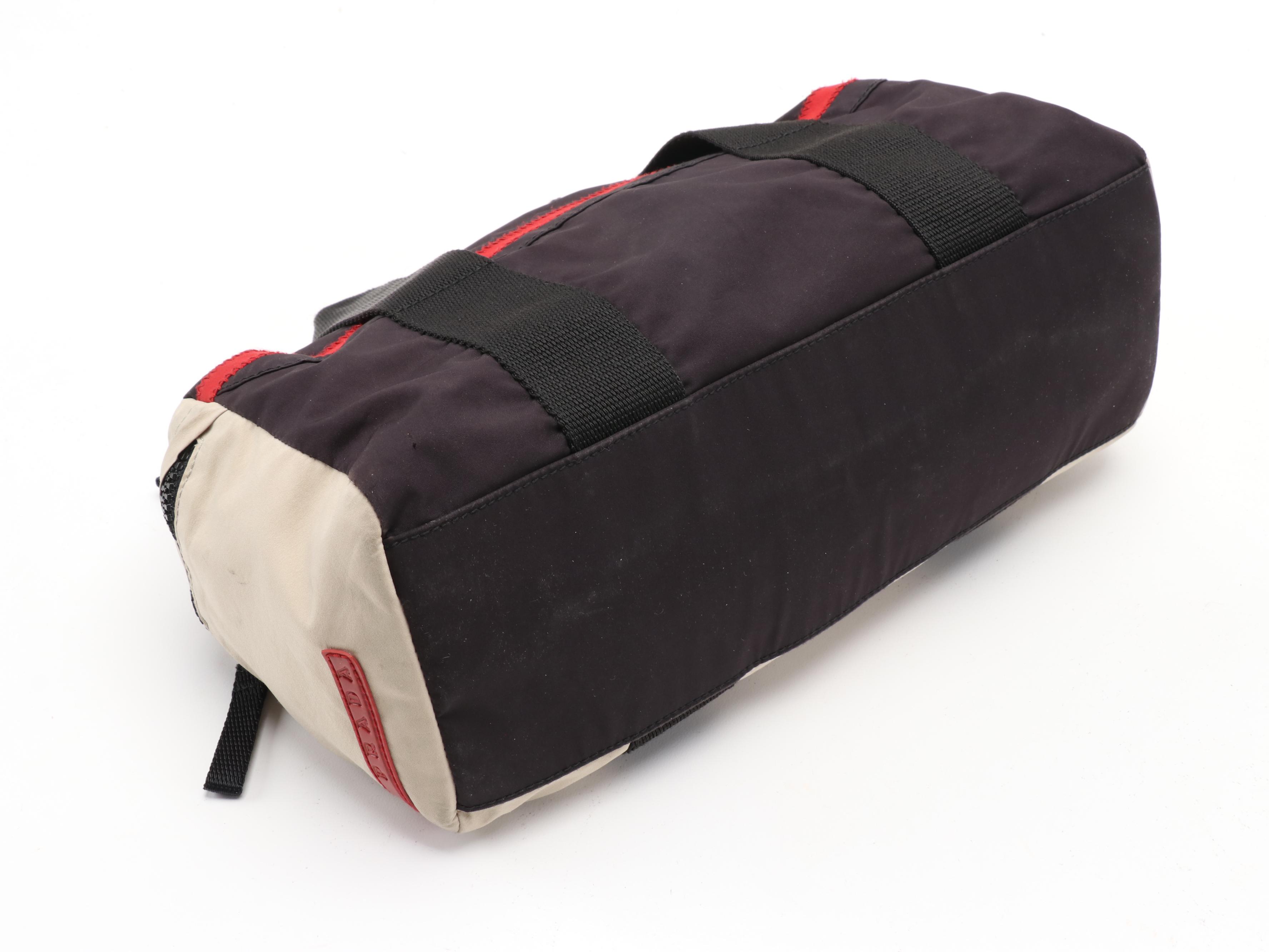 Prada Sport Nylon Color Block Duffel Handbag