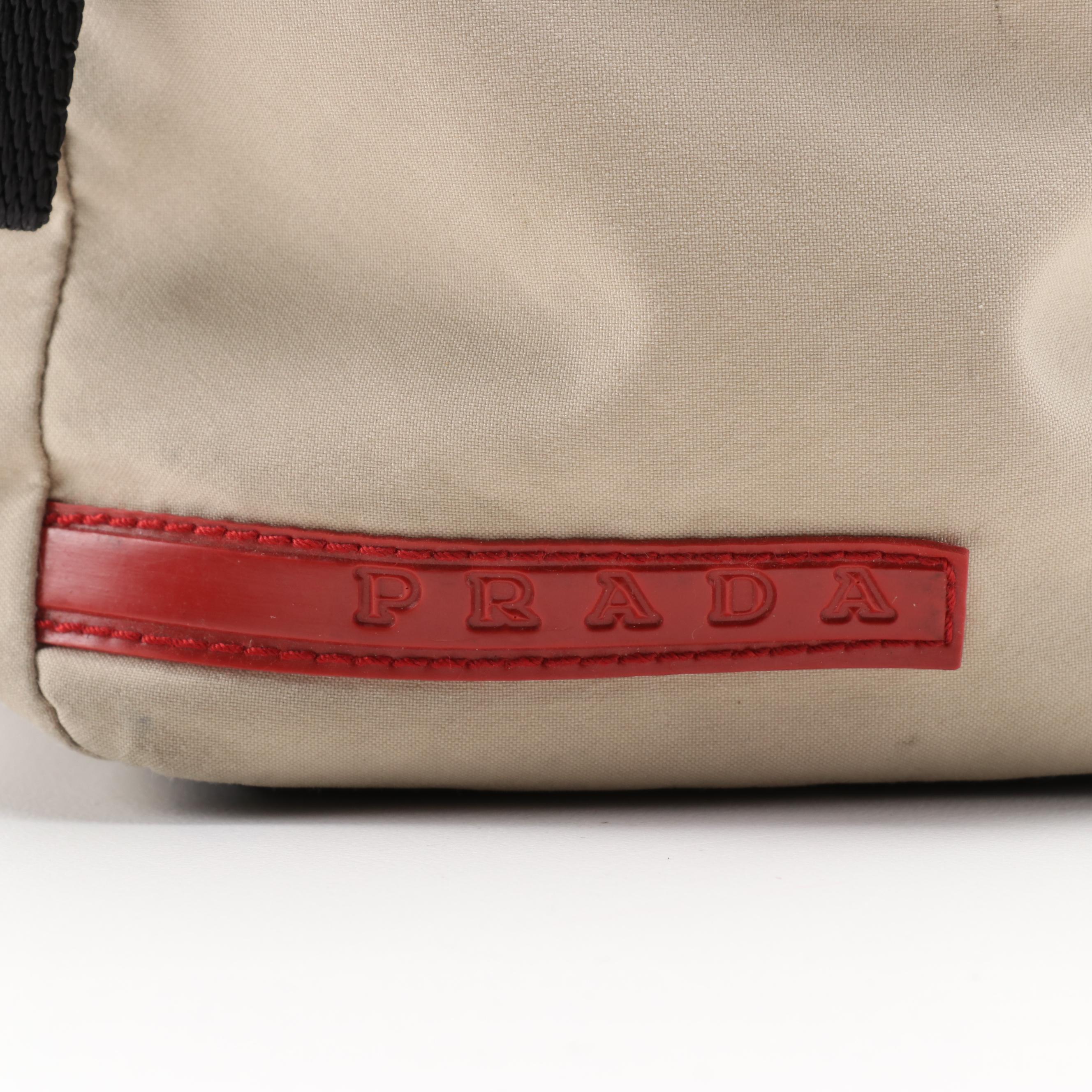 Prada Sport Nylon Color Block Duffel Handbag
