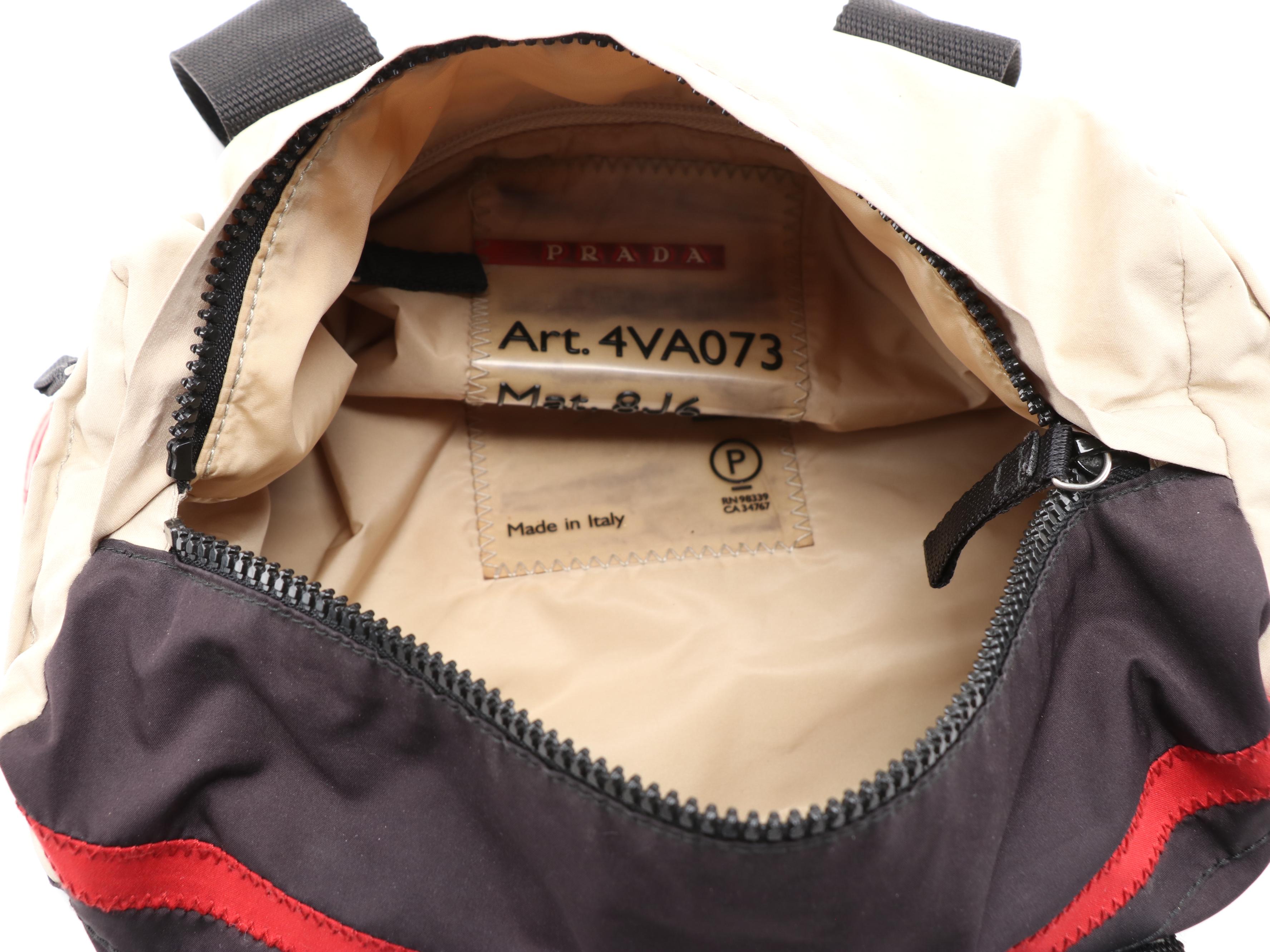 Prada Sport Nylon Color Block Duffel Handbag