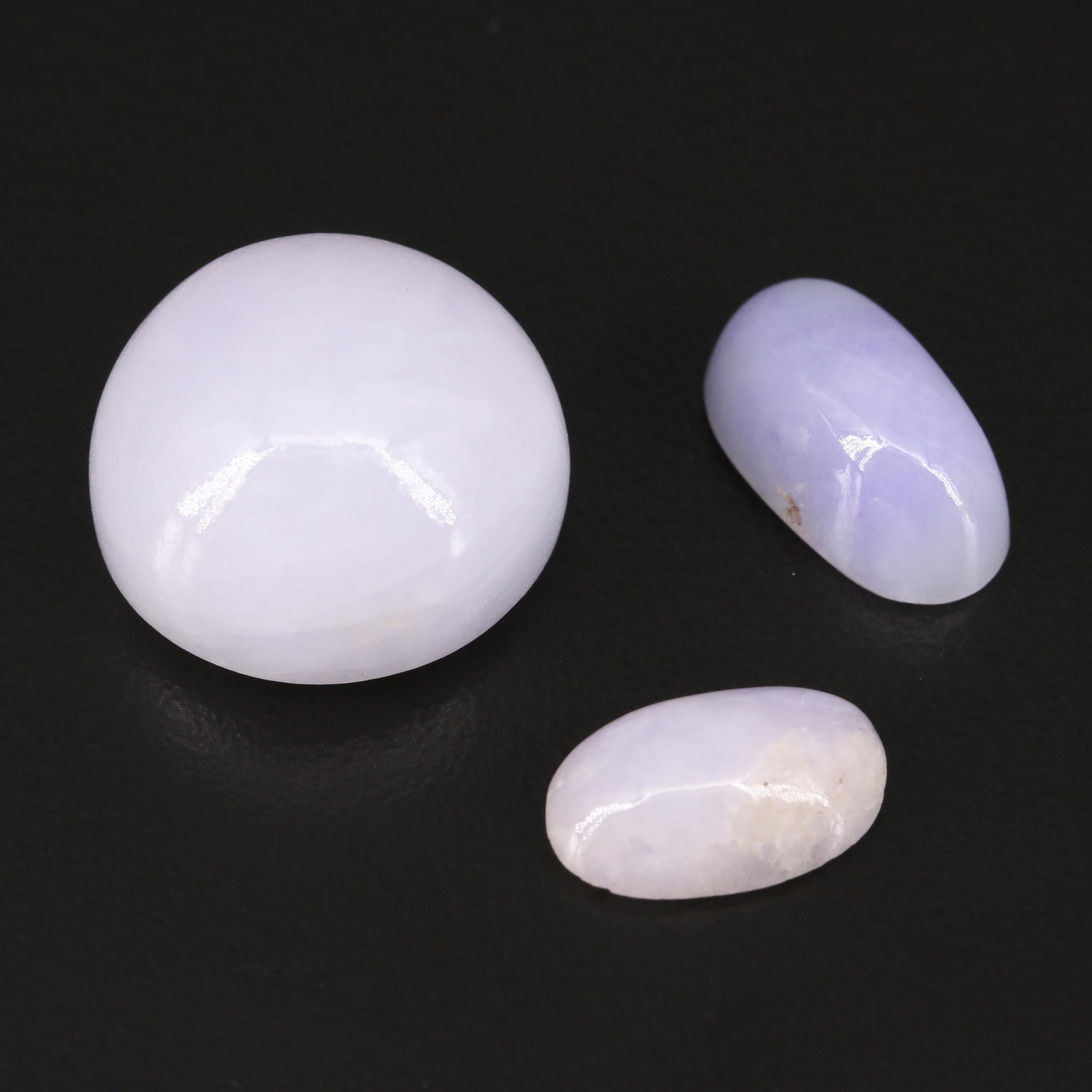 Loose Round and Oval Jadeite Cabochons