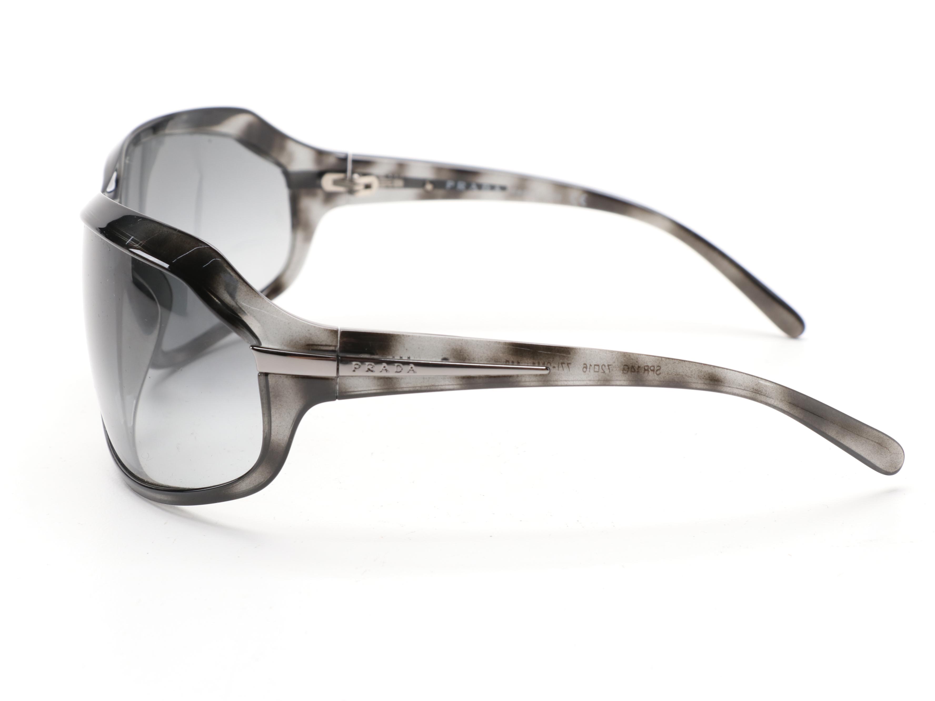 Prada SPR14G Wrap Sunglasses with Case