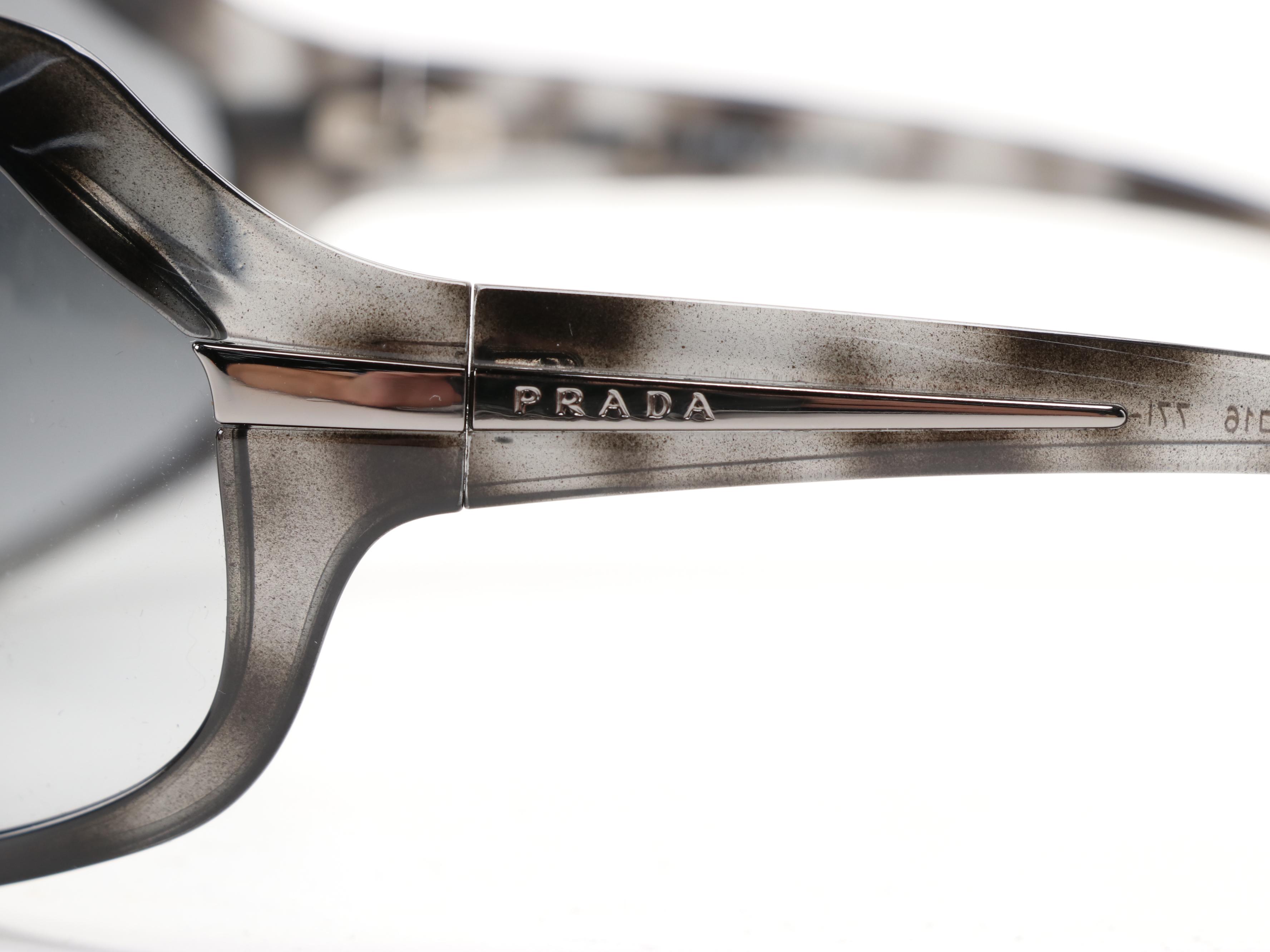 Prada SPR14G Wrap Sunglasses with Case