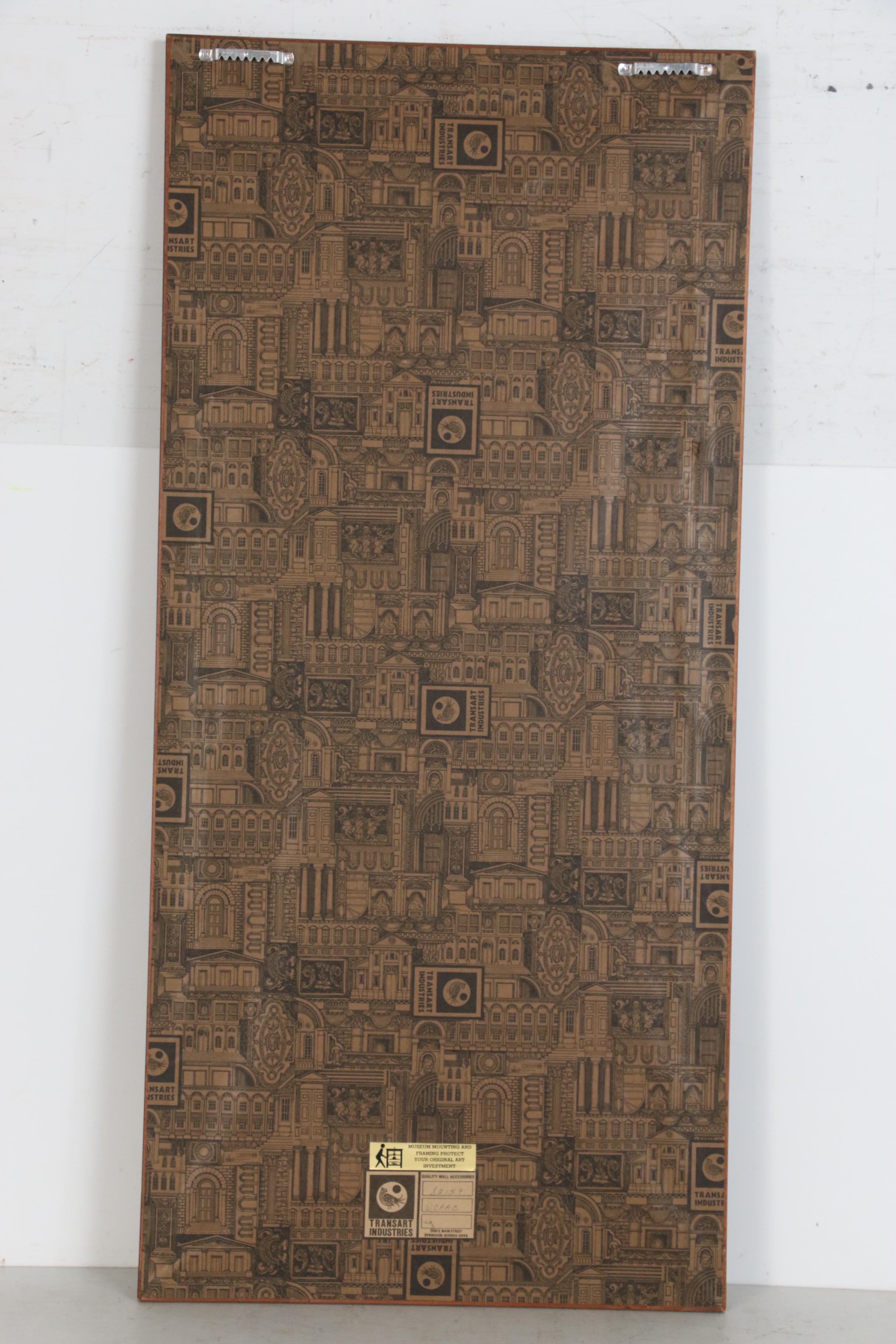 W.E. Coombs Collagraph "Seeing", Mid to Late 20th Century