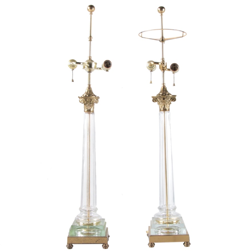 Classical Style Glass and Metal Table Lamp Bases