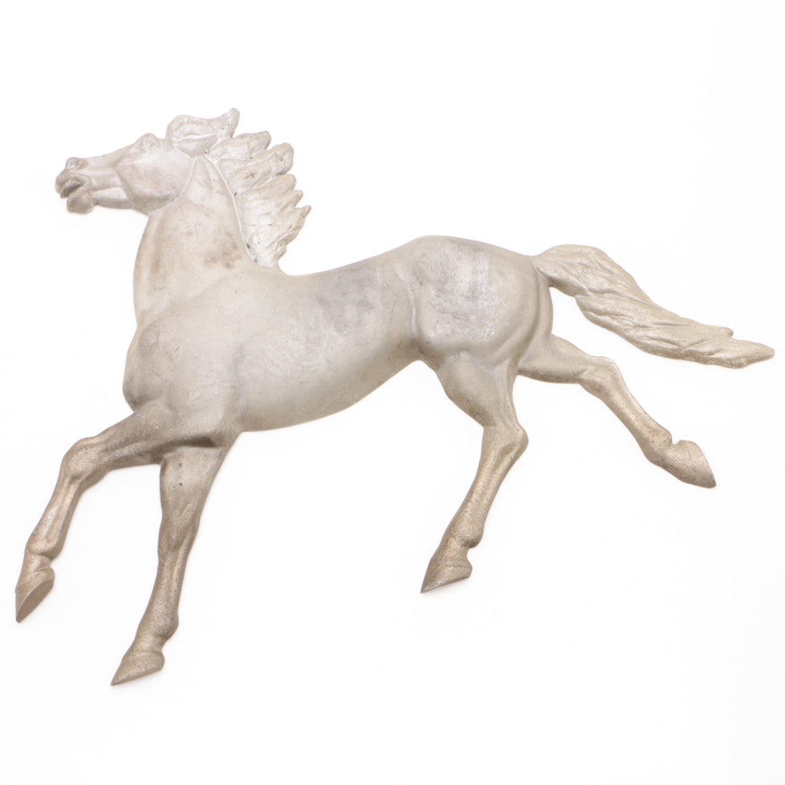 Cast Metal Horse Wall Plaque, Mid to Late 20th Century