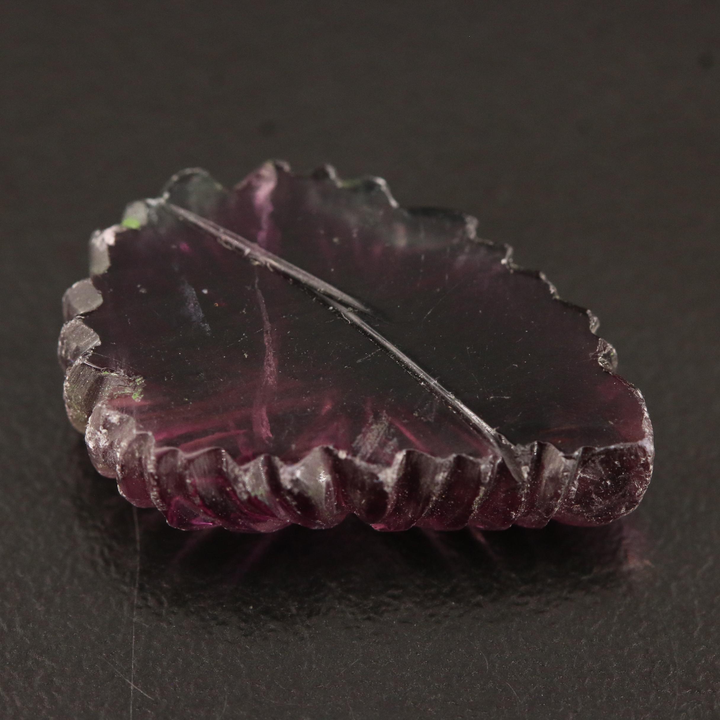 Loose 22.03 CT Carved Floral Cabochon Fluorite