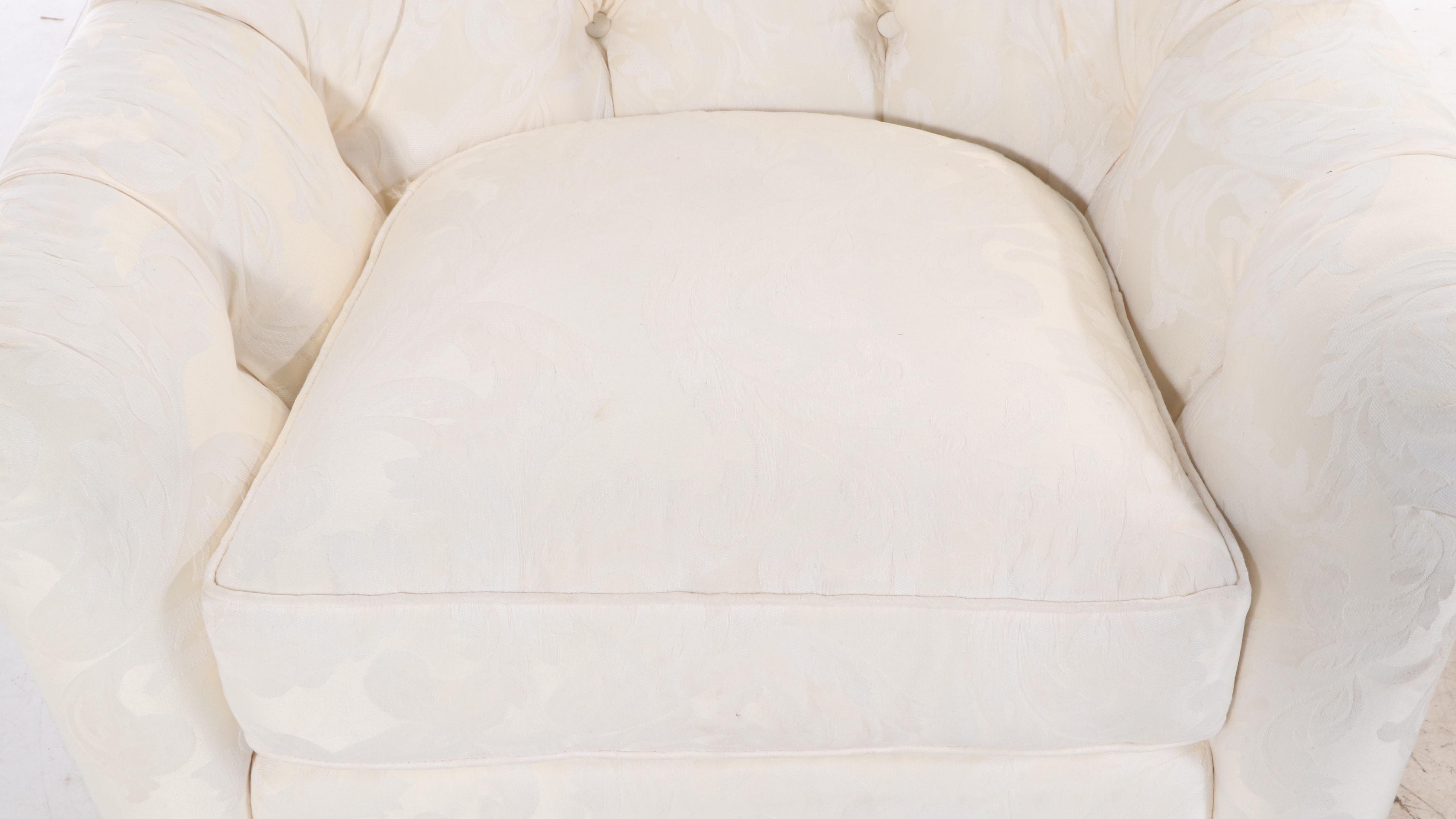 Pair of Sherrill Button-Tufted Swivel-Tilt Easy Armchairs, Late 20th Century