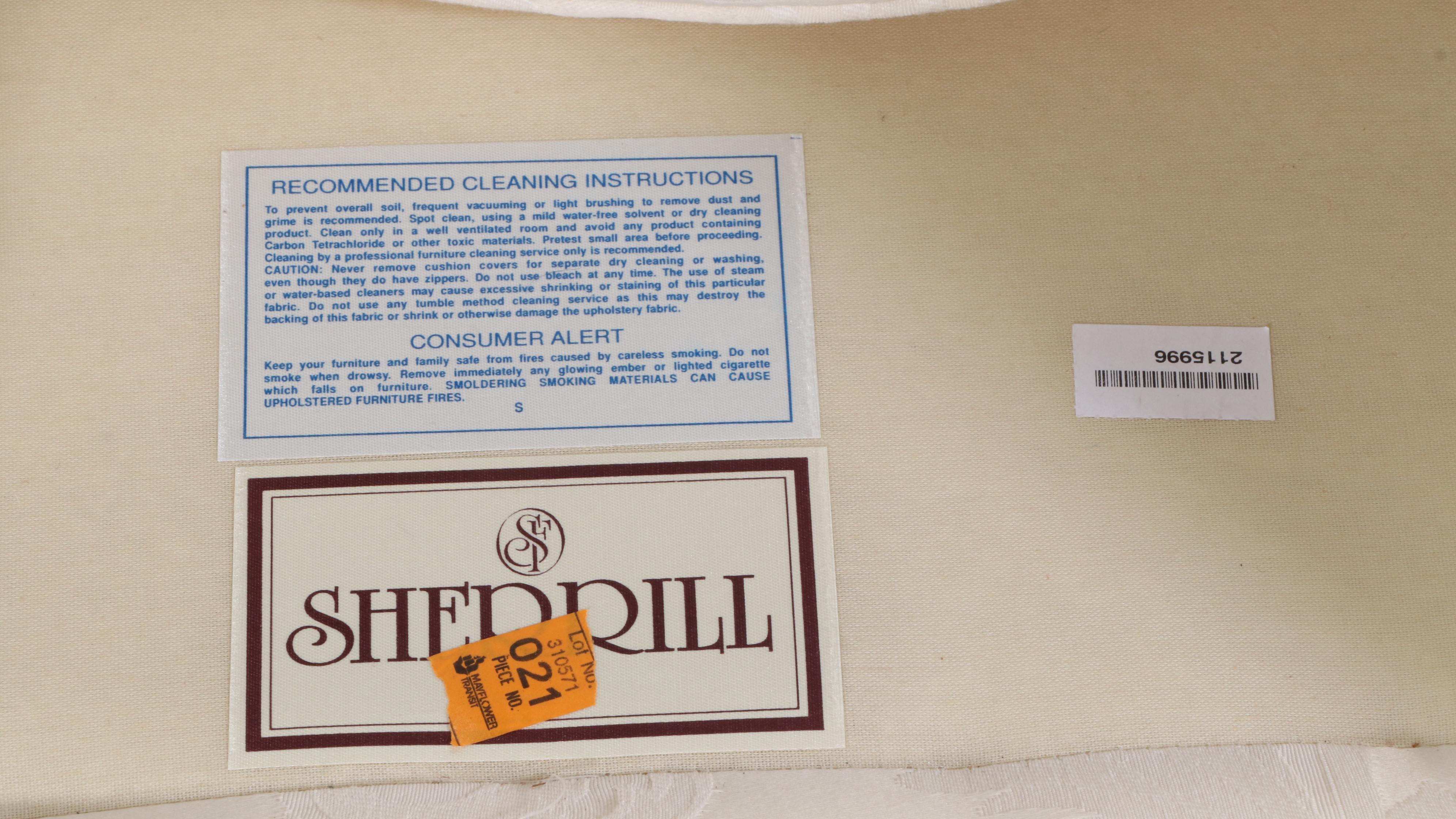 Pair of Sherrill Button-Tufted Swivel-Tilt Easy Armchairs, Late 20th Century