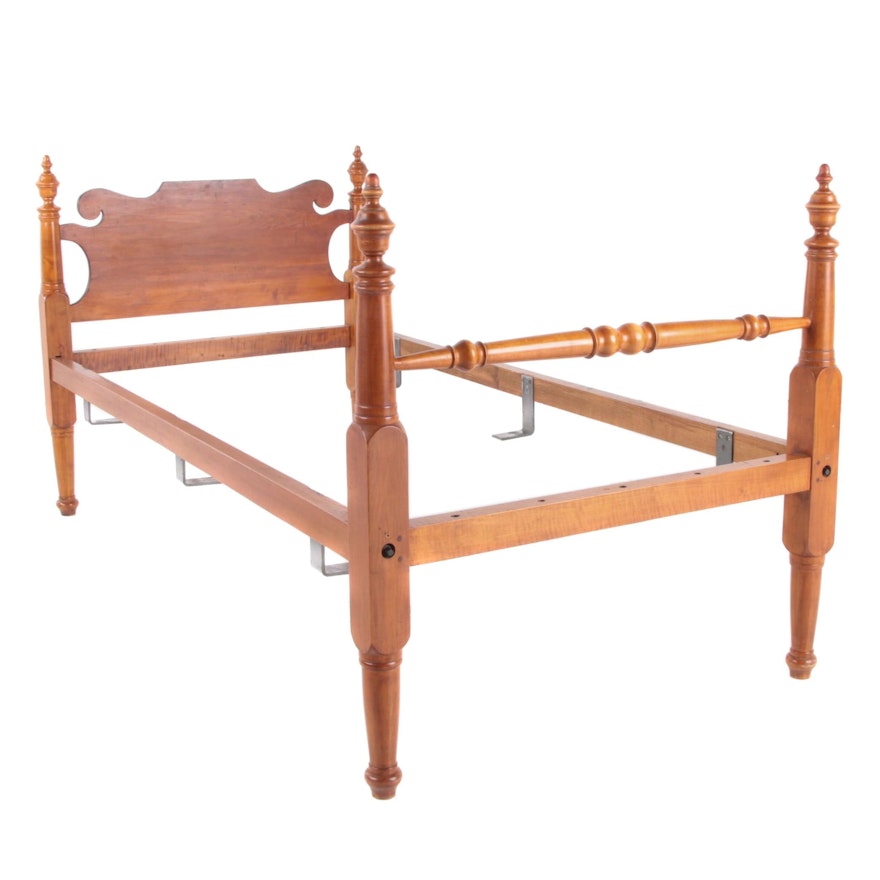 Colonial Style Stained Wood Twin Sized Bed Frame