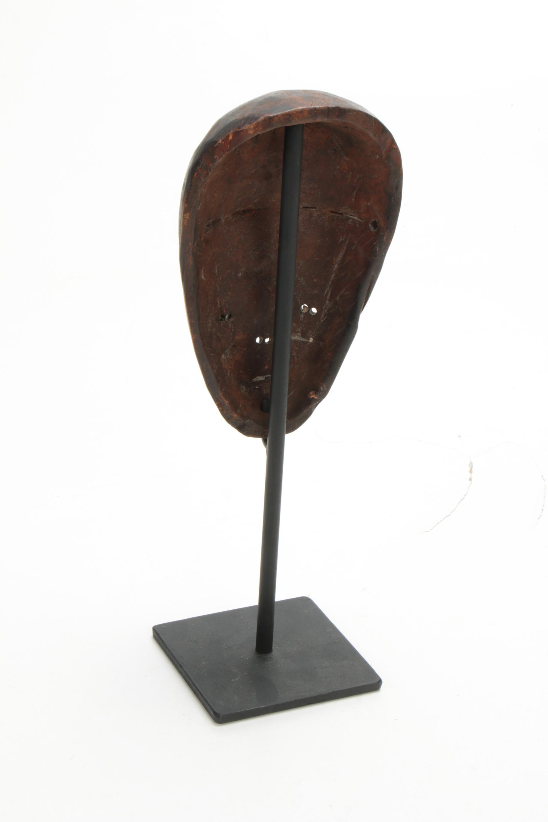 Fang Style Triple-Face Carved Wood Mask, Central Africa