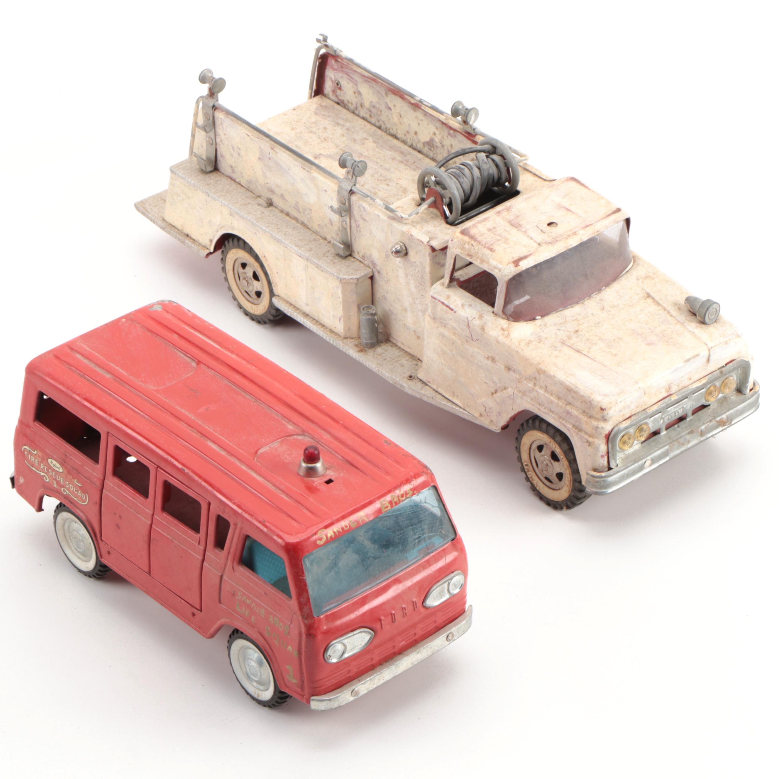 Nylint Fire/Rescue Squad and Tonka Snorkel Pumper Truck, Vintage