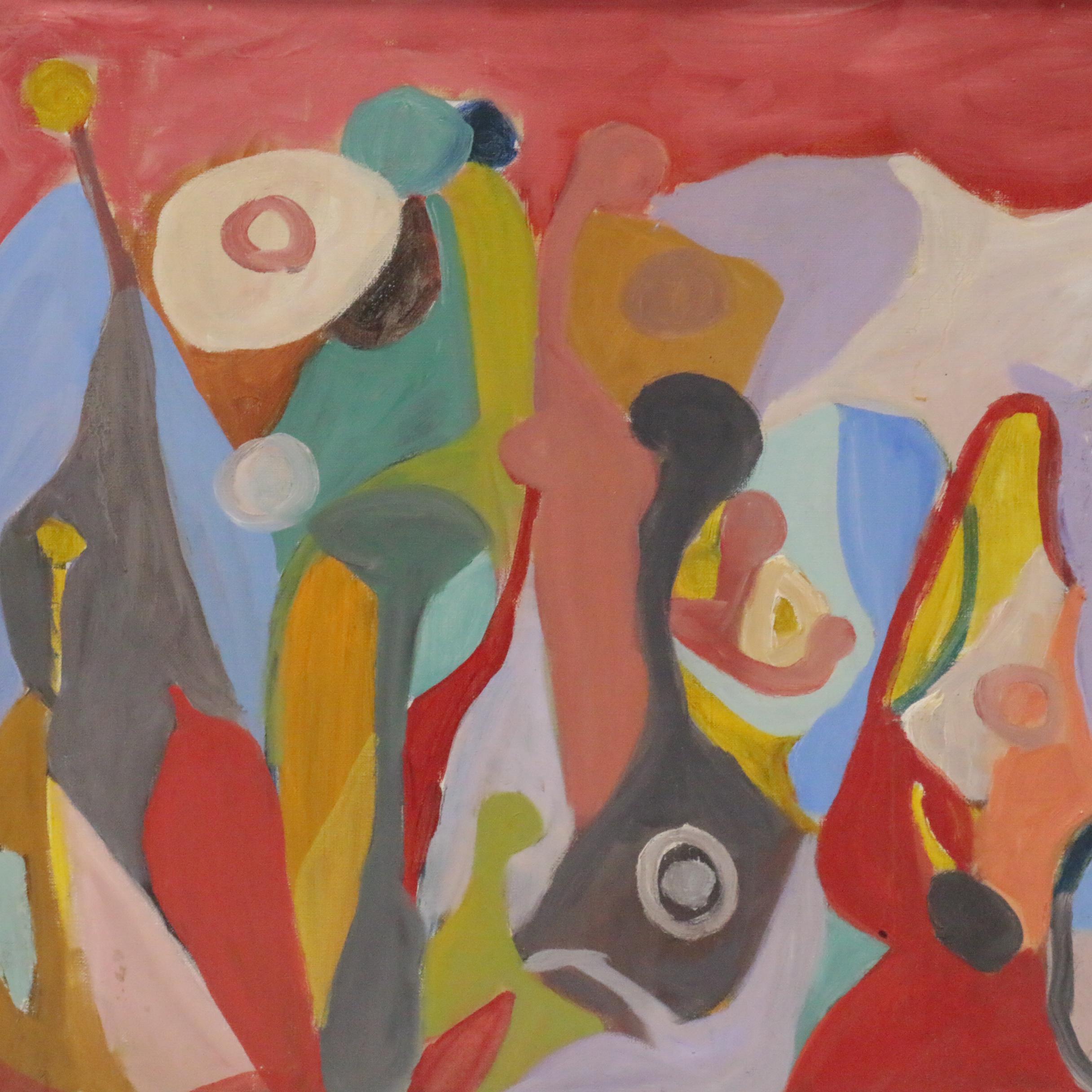 Chuck Barr Abstract Oil Painting, Late 20th Century