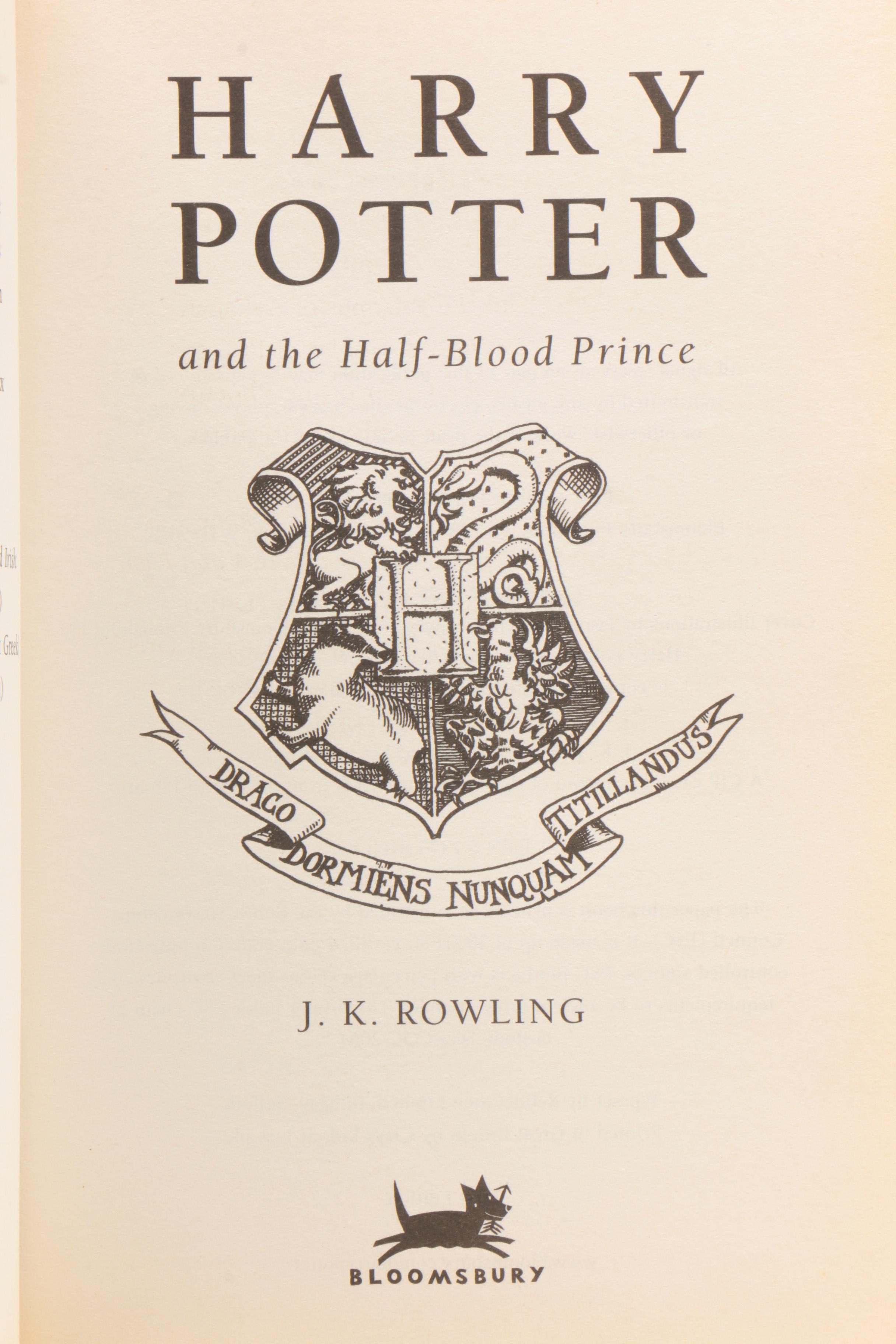 First UK Edition "Harry Potter and the Half-Blood Prince" by J. K. Rowling, 2005