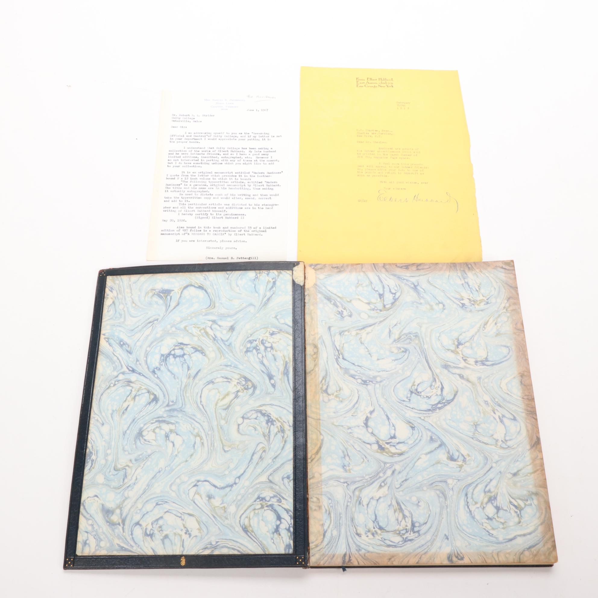 "Modern Business" Manuscript with "A Message to Garcia" by Elbert Hubbard, 1926