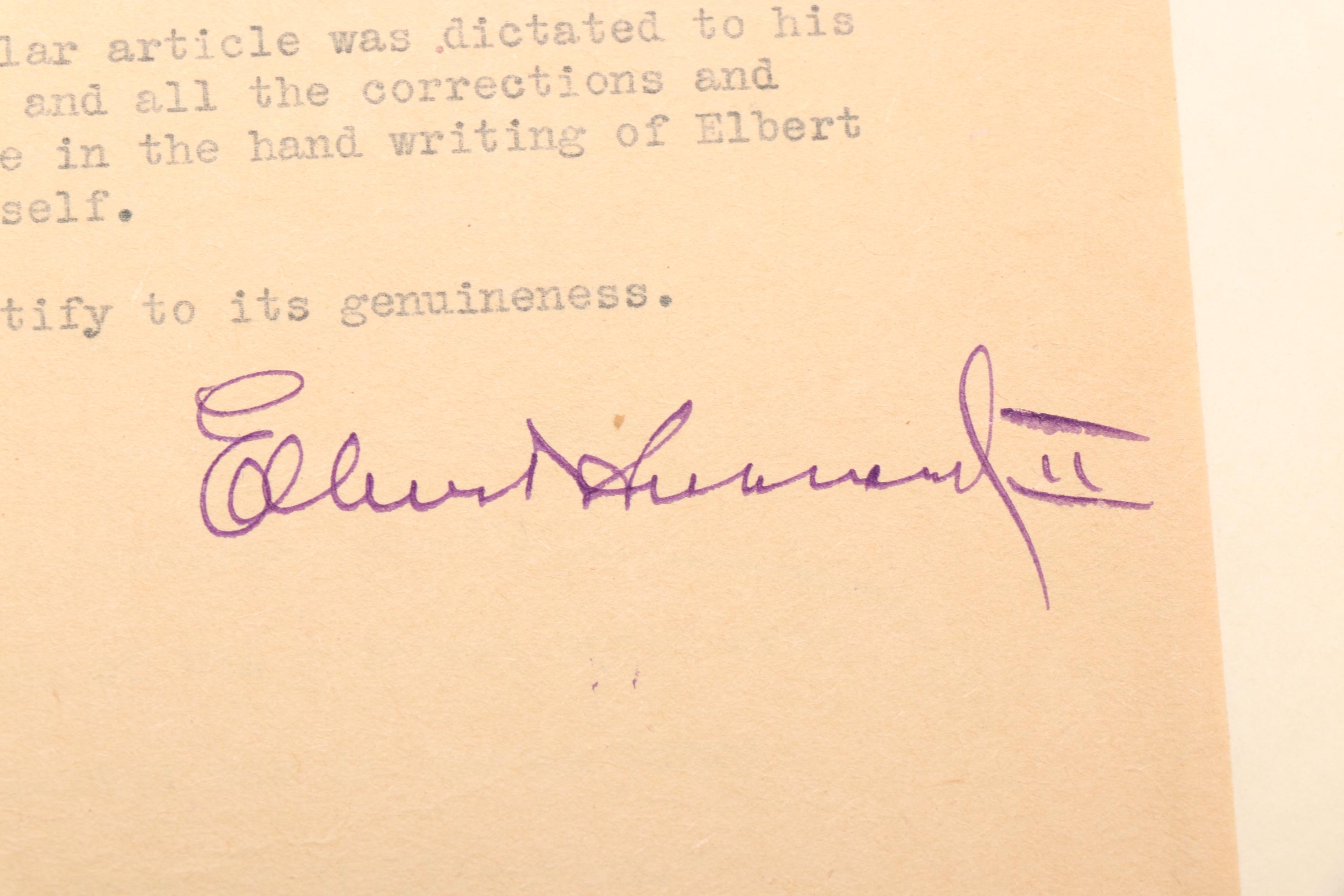 "Modern Business" Manuscript with "A Message to Garcia" by Elbert Hubbard, 1926