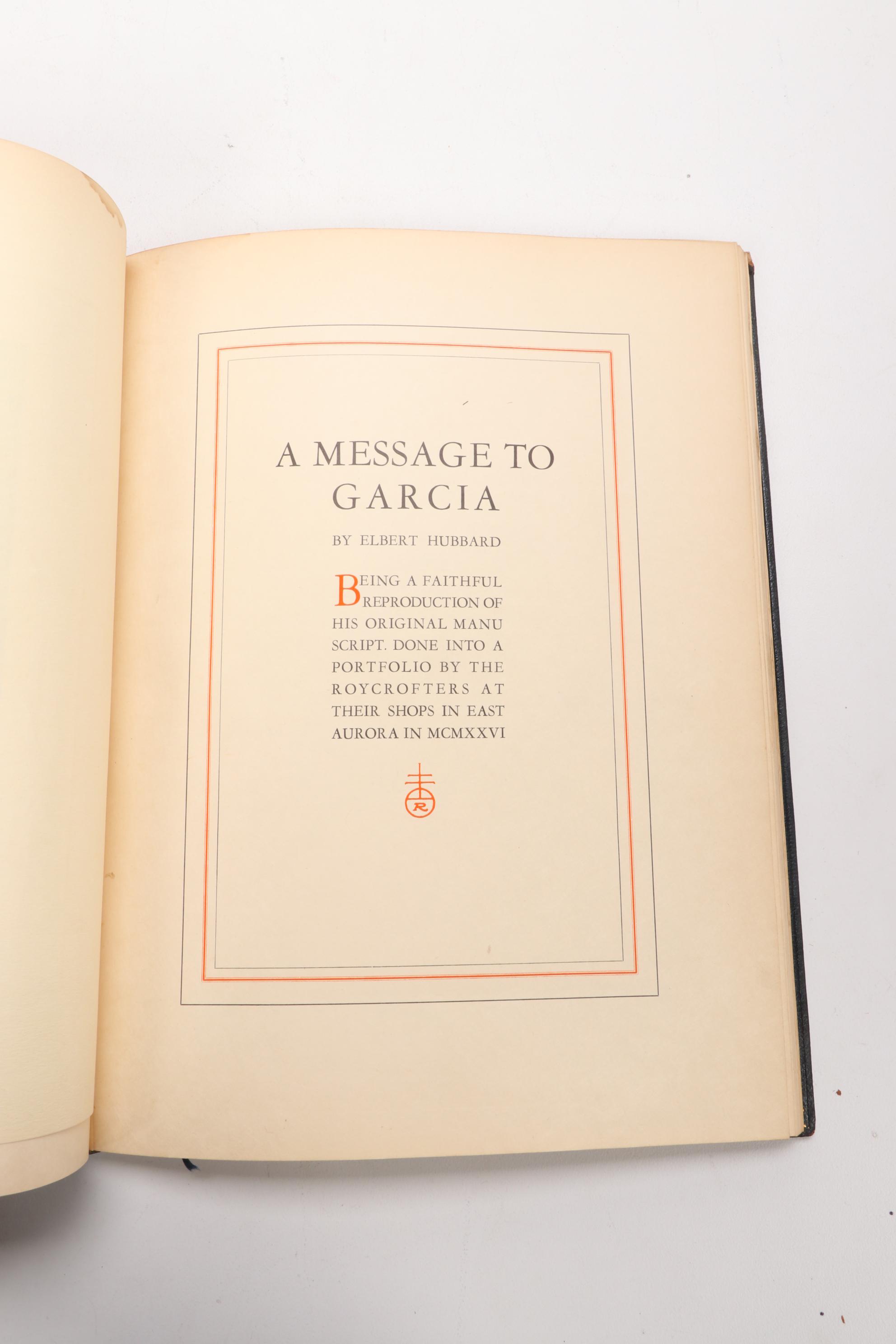 "Modern Business" Manuscript with "A Message to Garcia" by Elbert Hubbard, 1926