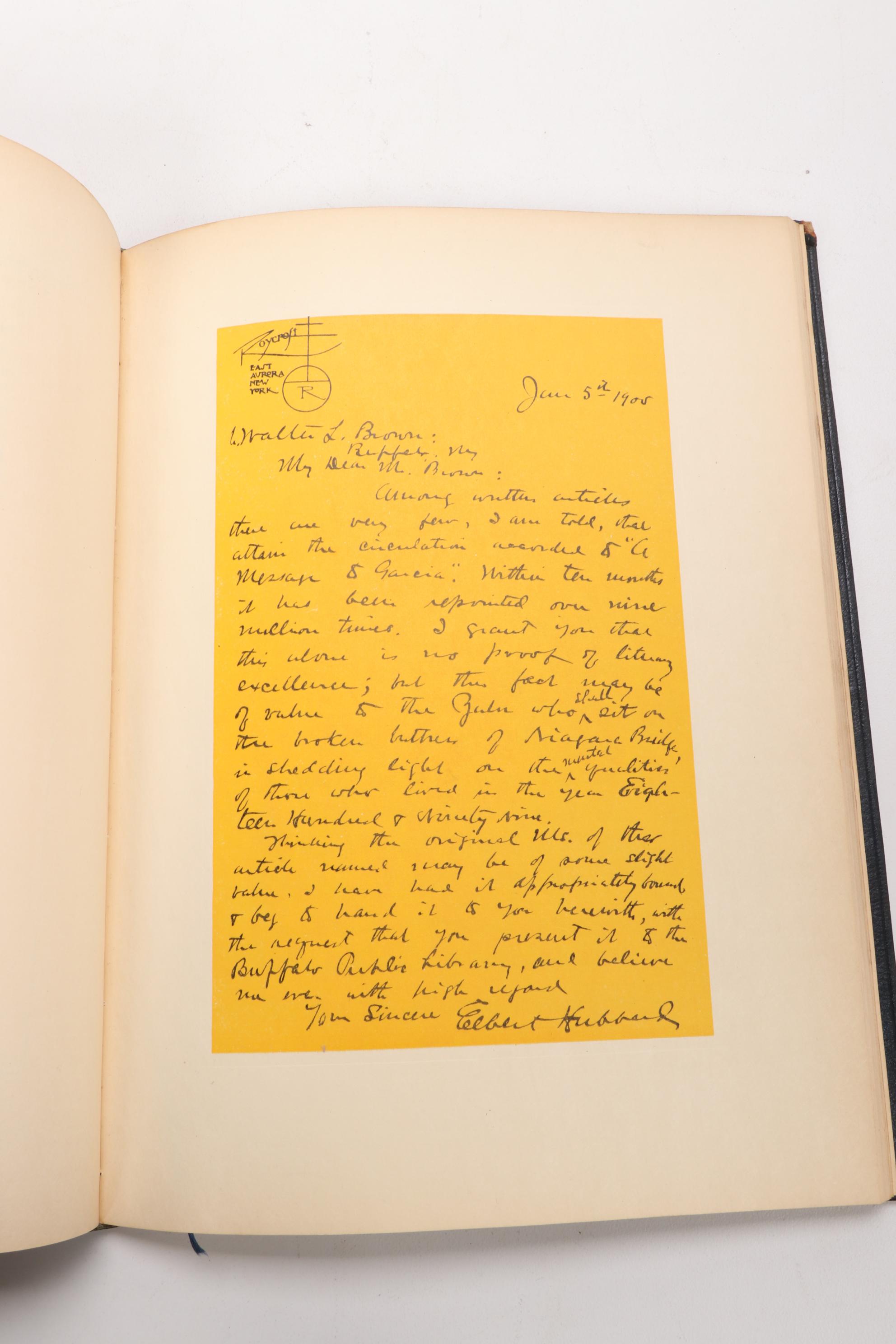 "Modern Business" Manuscript with "A Message to Garcia" by Elbert Hubbard, 1926