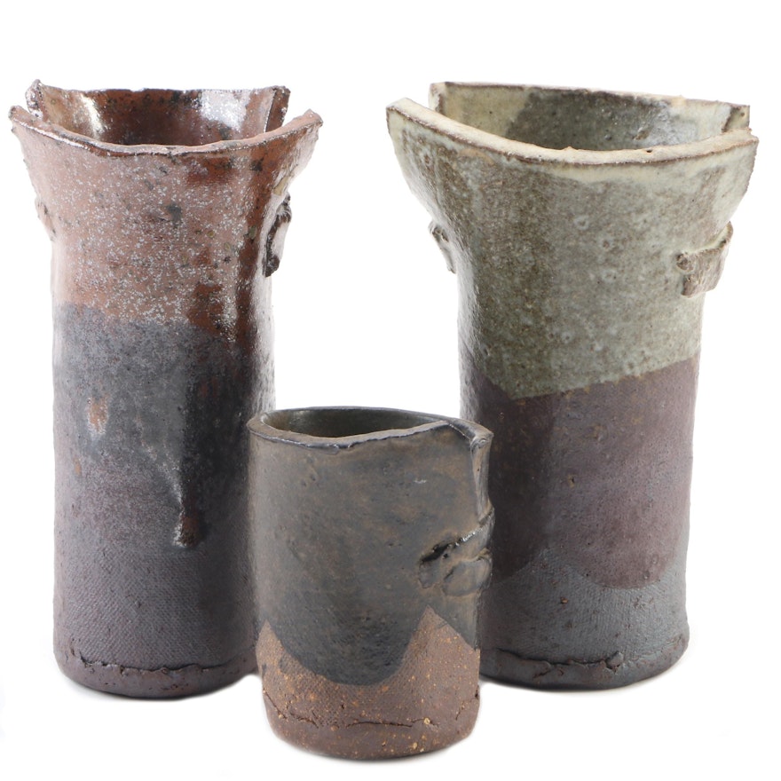 John Tuska Ceramic Slab Vessels, Mid to Late 20th Century