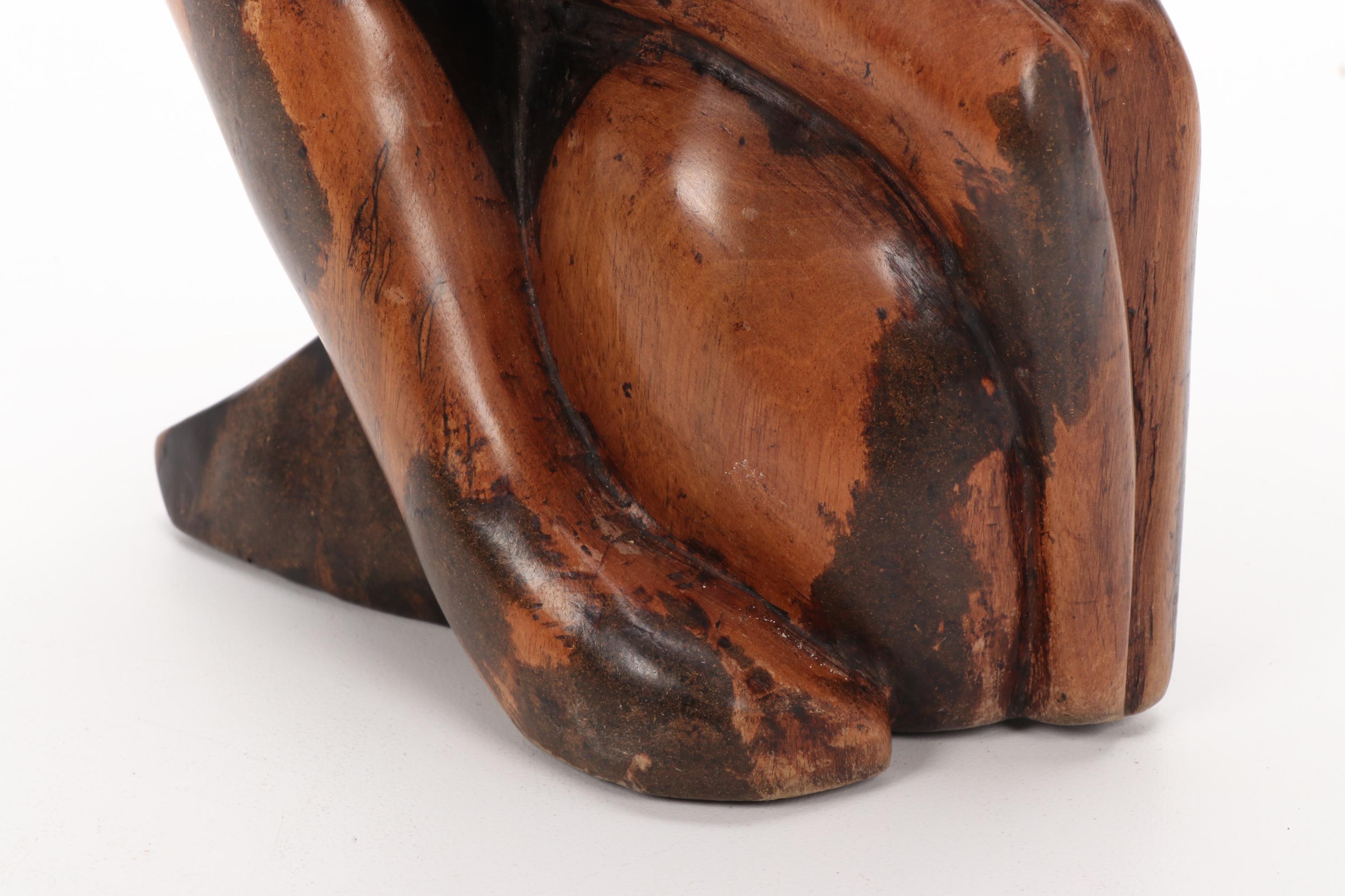 Shona Style Mother and Child Carved Wood Sculpture, Zimbabwe