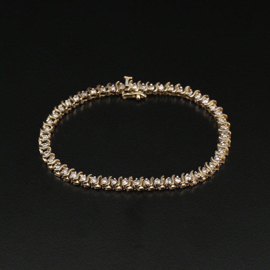 14K 1.75 CTW Diamond S-Link Bracelet