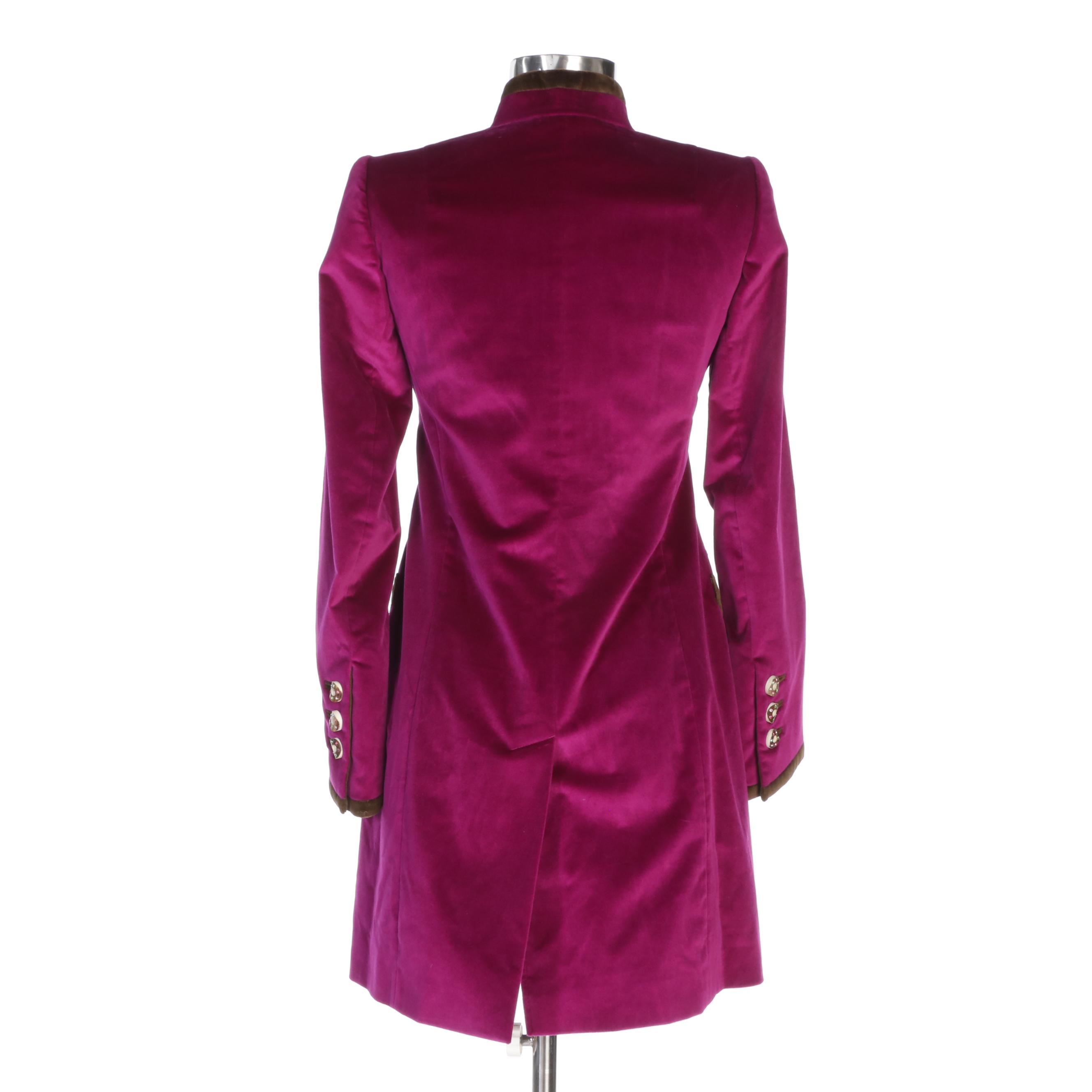 Gaisberger Couture Magenta Velveteen Jacket with Garment Bag