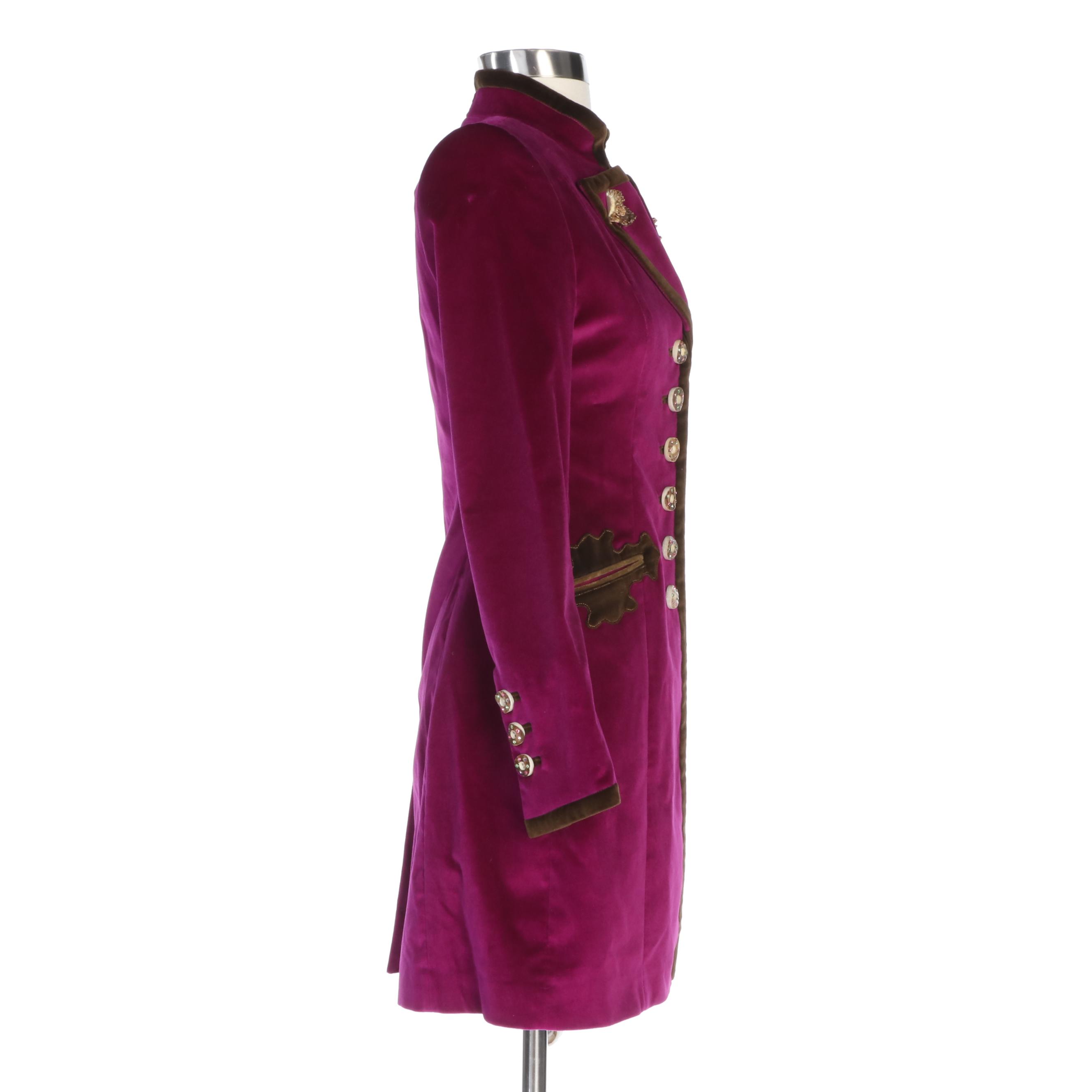 Gaisberger Couture Magenta Velveteen Jacket with Garment Bag