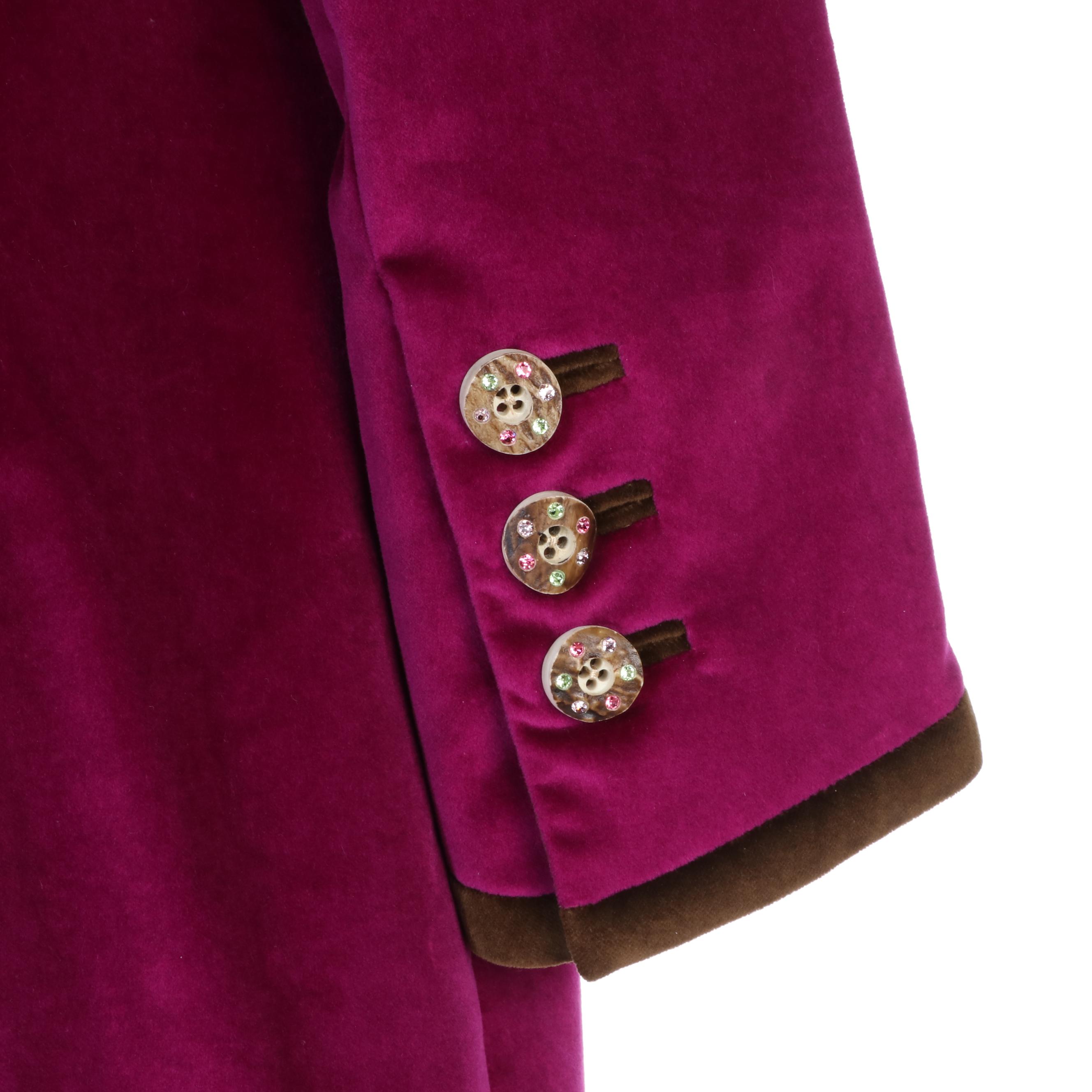 Gaisberger Couture Magenta Velveteen Jacket with Garment Bag