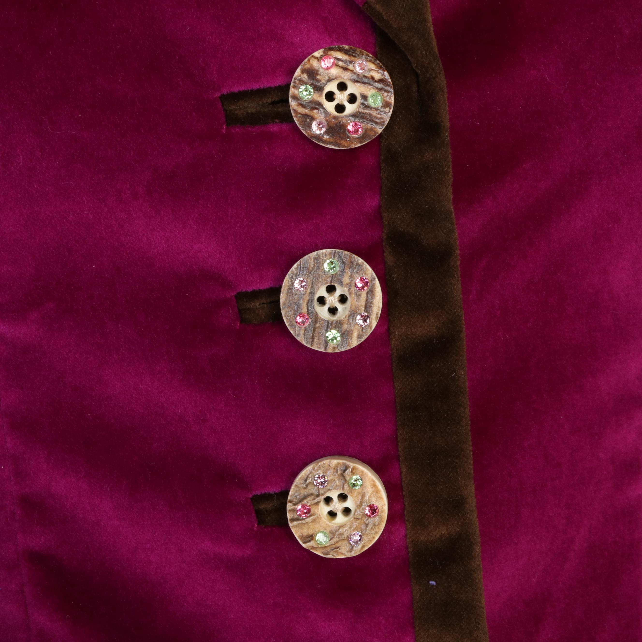 Gaisberger Couture Magenta Velveteen Jacket with Garment Bag