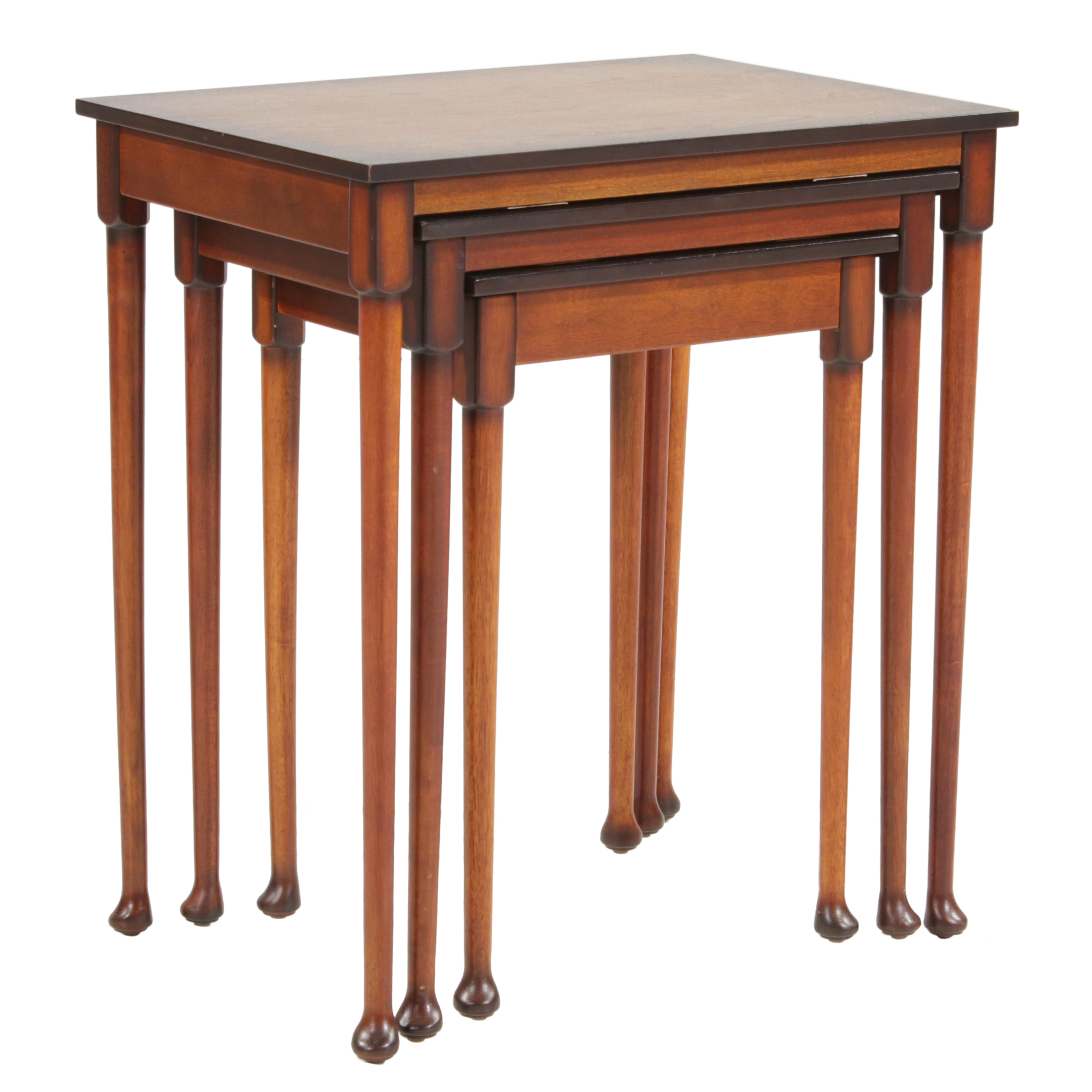 The Bombay Company Wood Nesting Tables, Late 20th Century