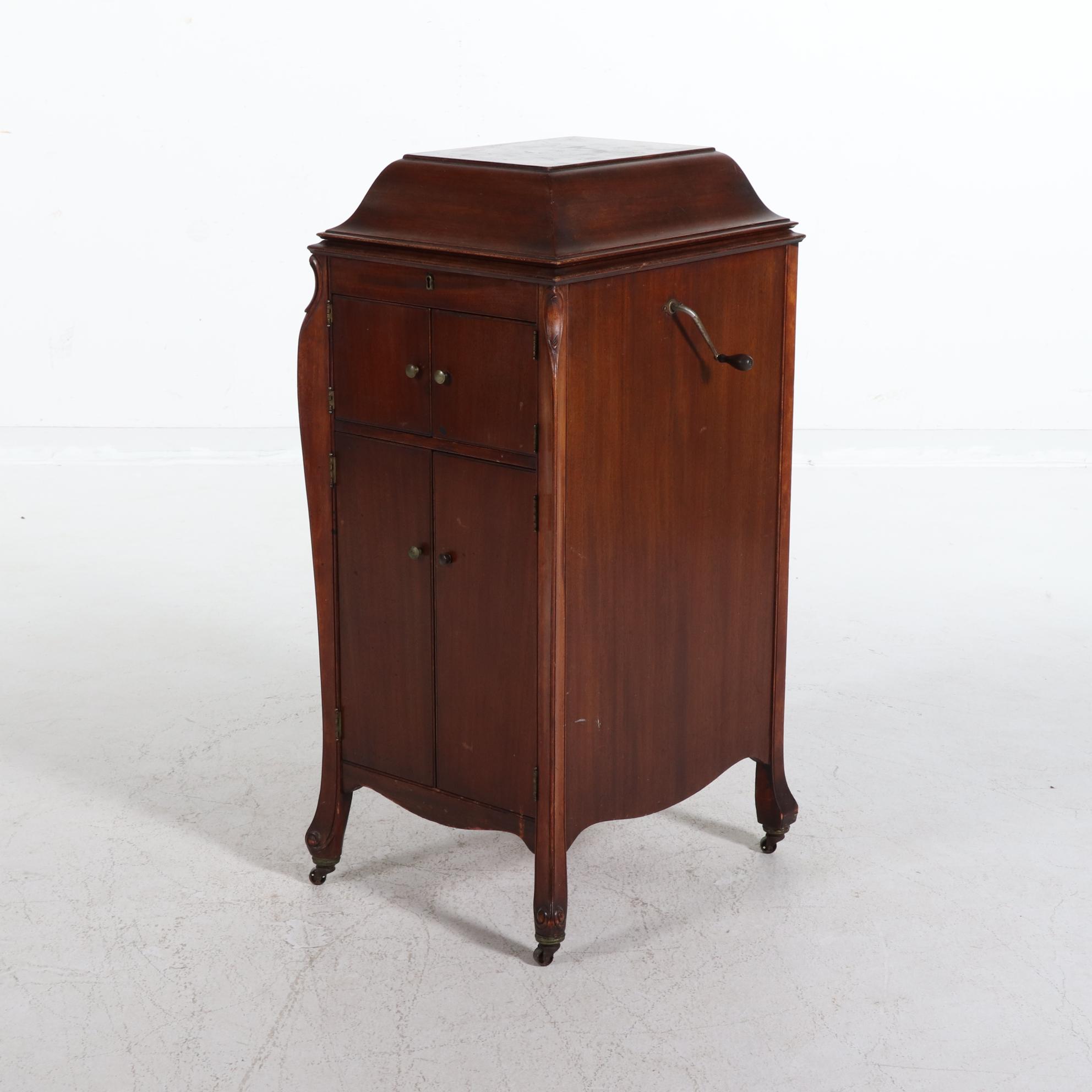 Victor Victrola "XI" Mahogany Record Cabinet, 1913