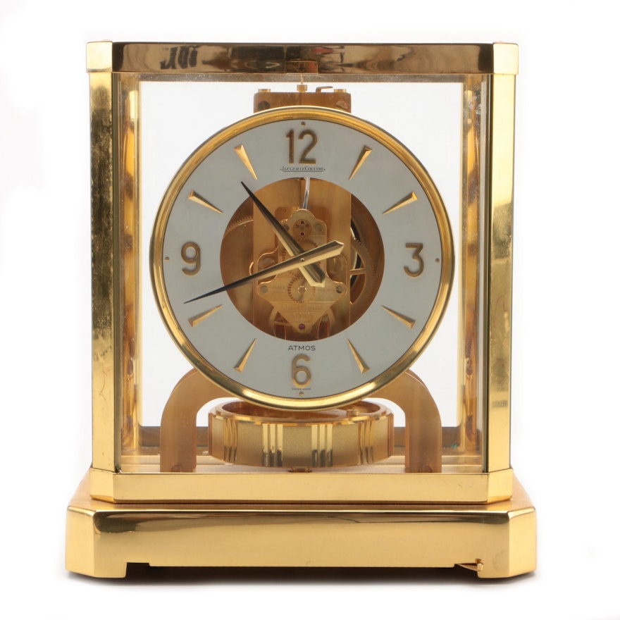 Jaeger-LeCoultre Swiss Gilt Brass 15 Jewels Perpetual Atmos Clock