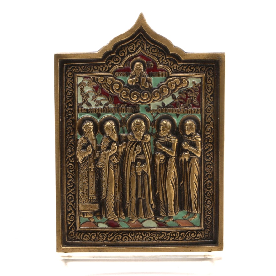 Eastern Orthodox Icon of Selected Saints, Mid to Late 20th Century