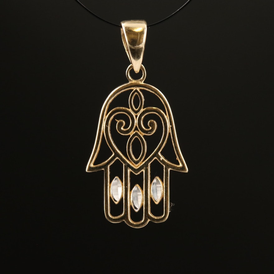 14k Hamsa Pendant