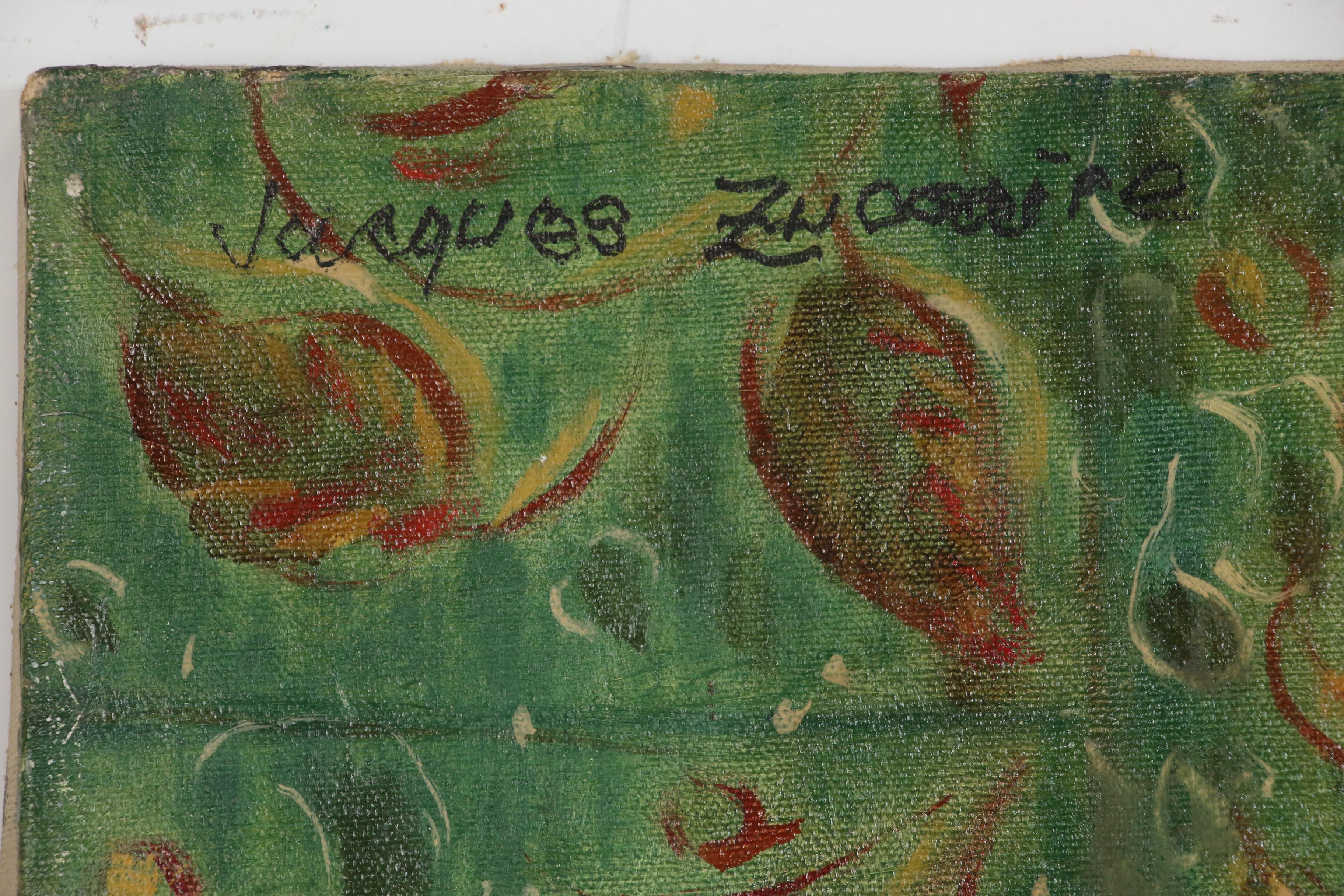 Jacques Zuccaire Figural Portrait Oil Painting, Mid to Late 20th Century