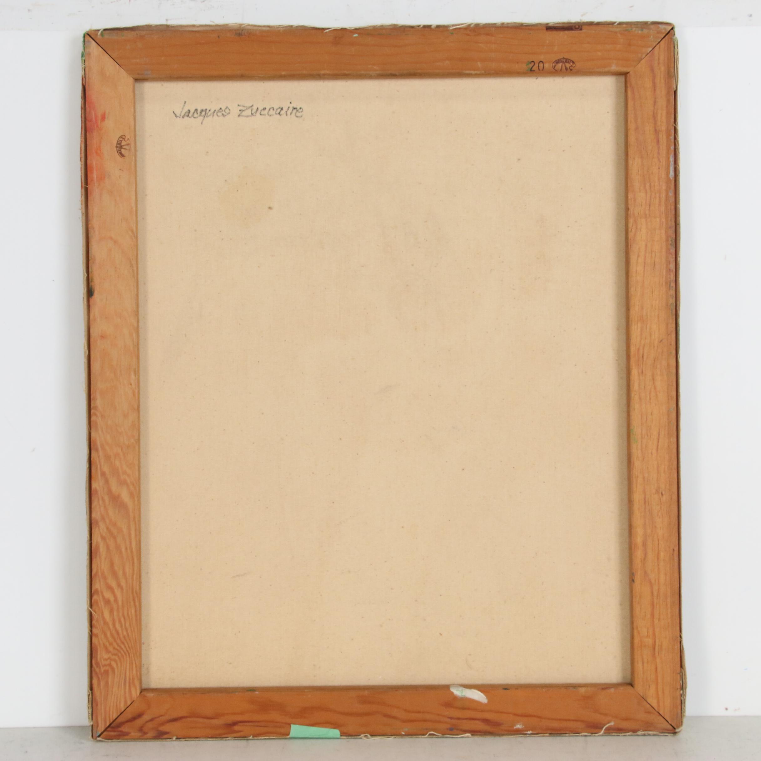 Jacques Zuccaire Figural Portrait Oil Painting, Mid to Late 20th Century