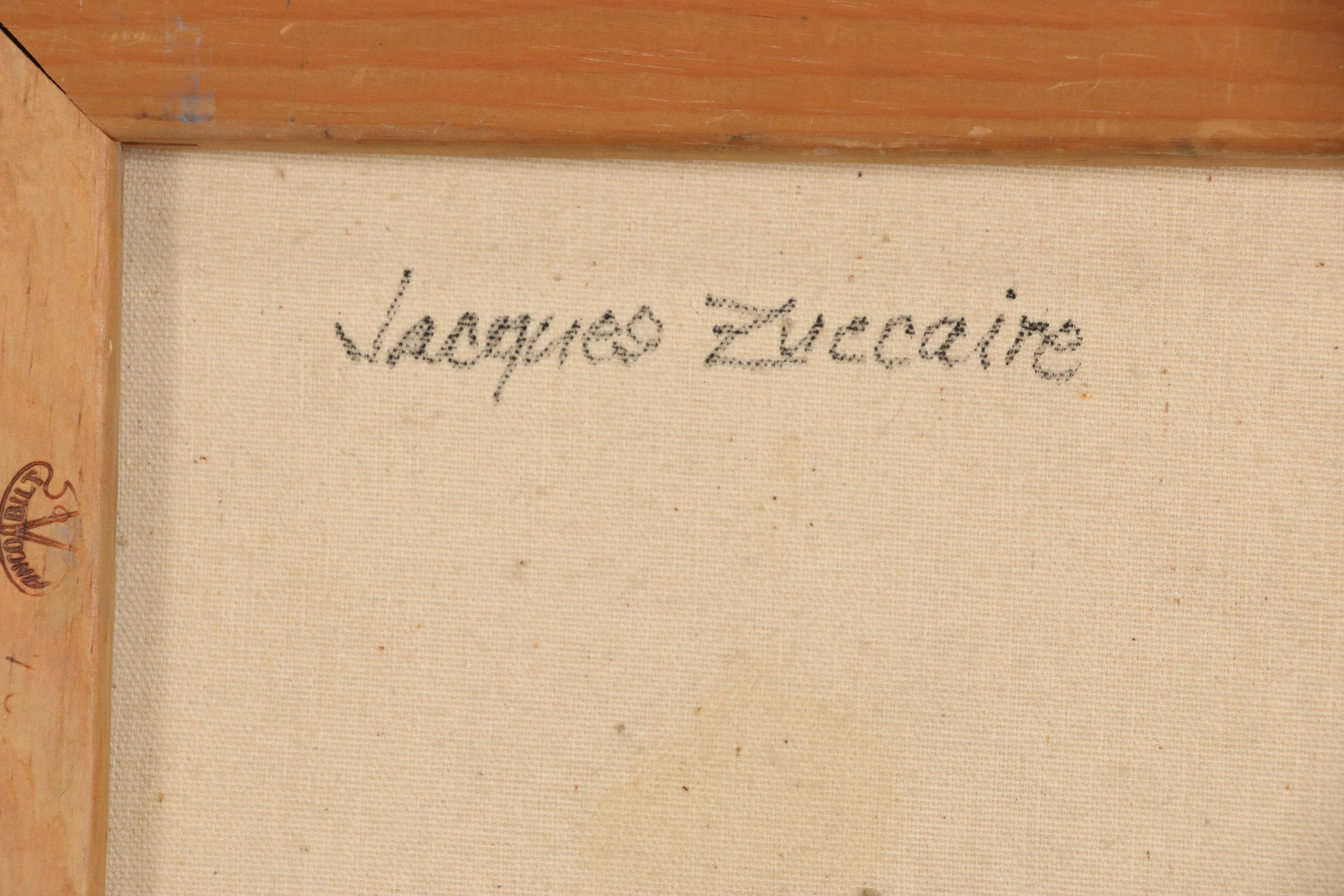 Jacques Zuccaire Figural Portrait Oil Painting, Mid to Late 20th Century