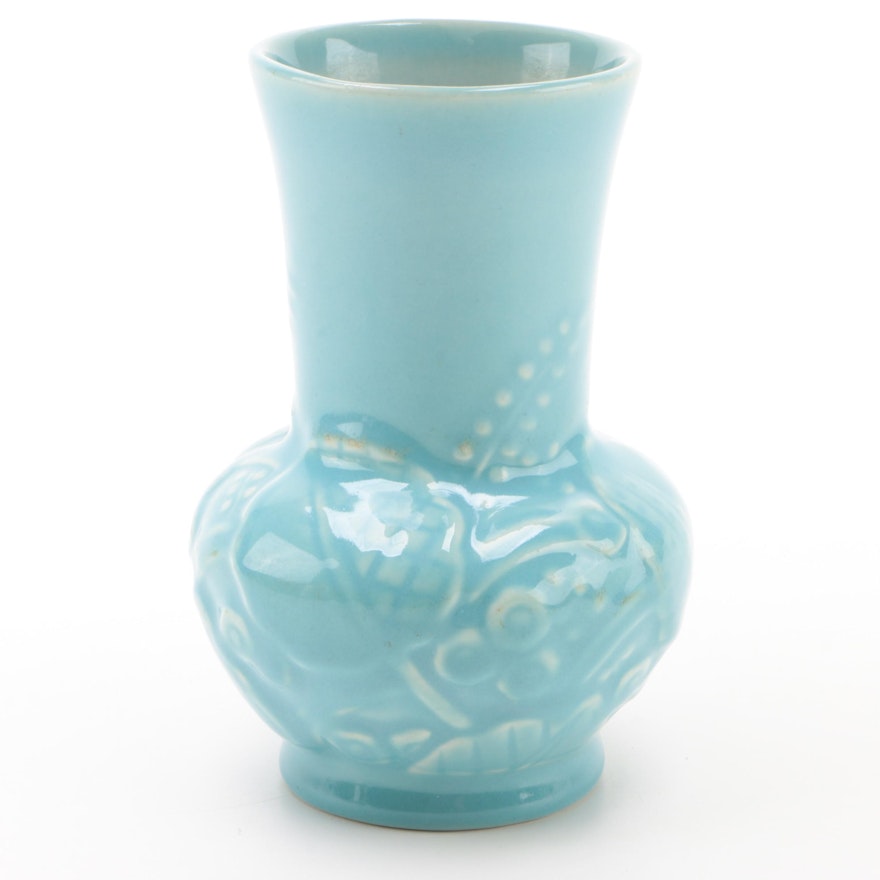 Rookwood Pottery Blue Glaze Ceramic Production Vase, 1947