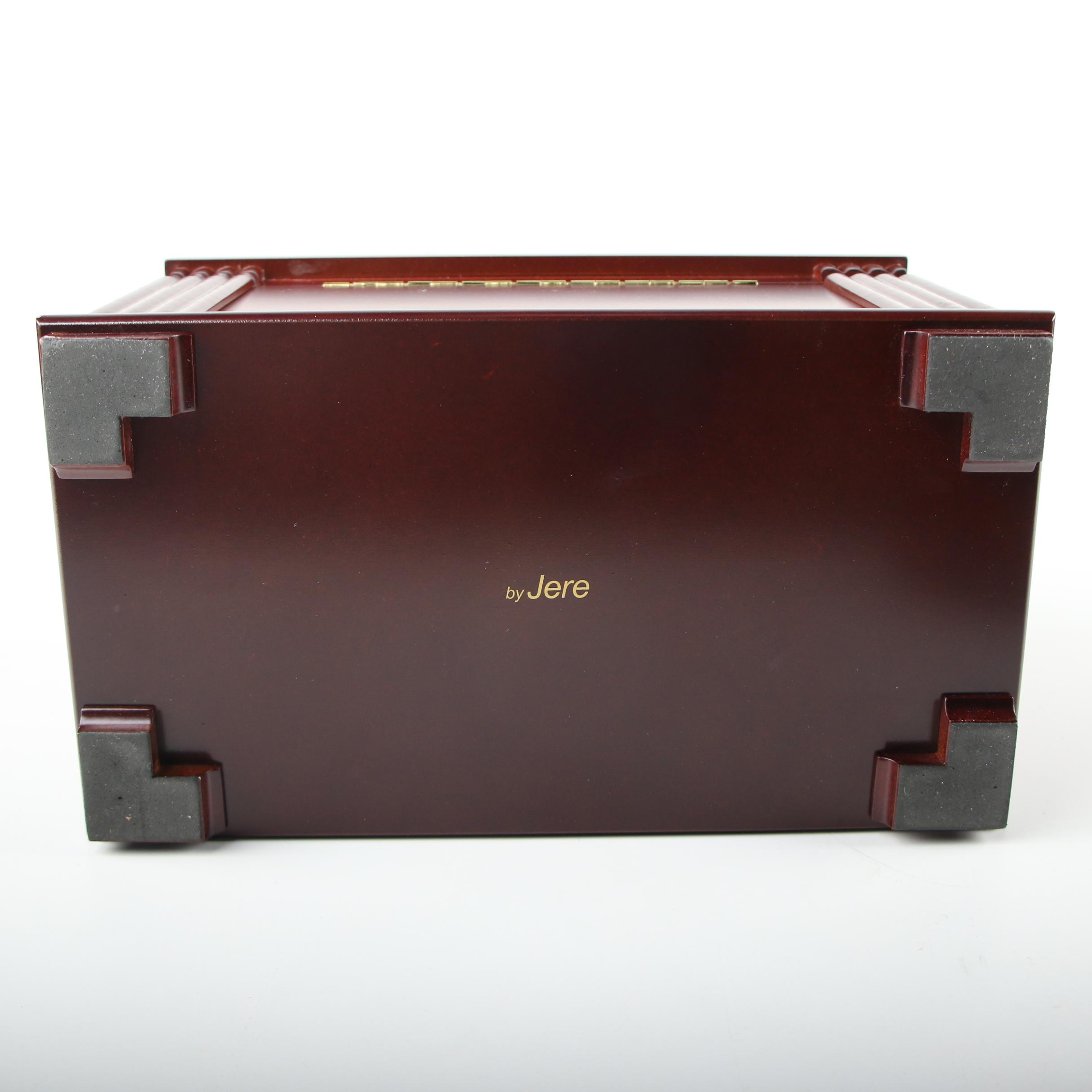 Luxury Giftware by Jere Locking Wooden Jewelry Chest with High Gloss Finish