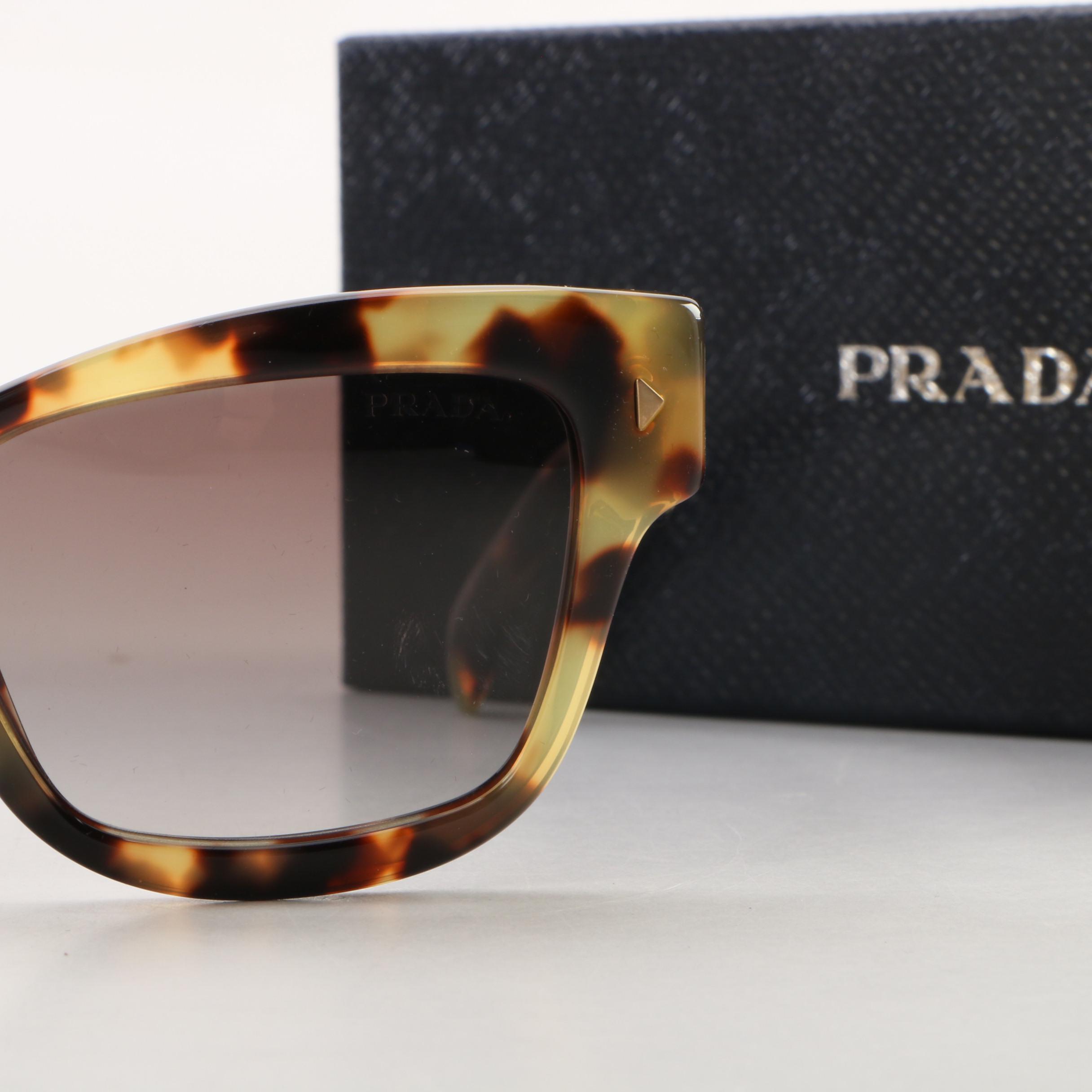 Prada Conceptual Butterfly Havana Sunglasses with Case and Box