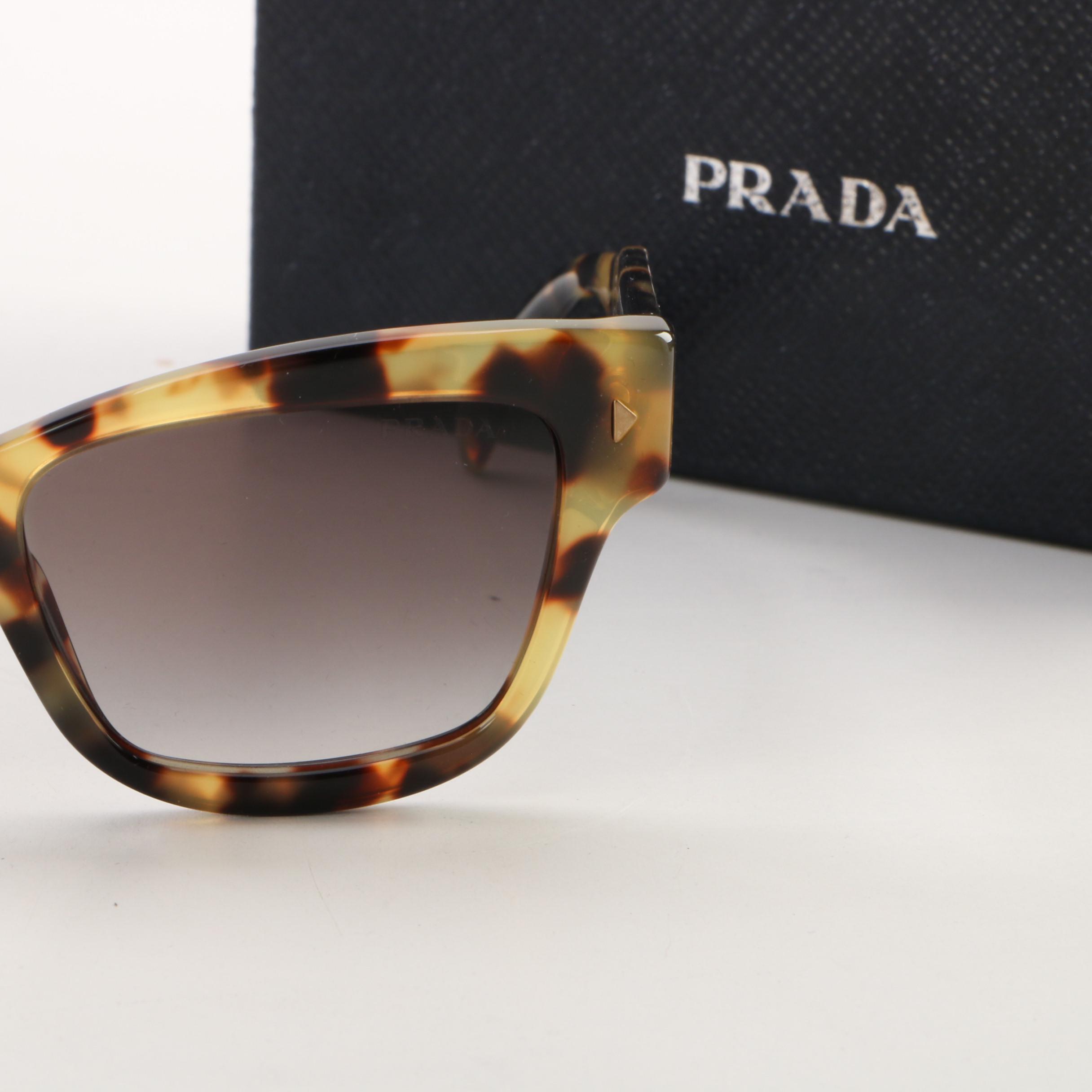 Prada Conceptual Butterfly Havana Sunglasses with Case and Box