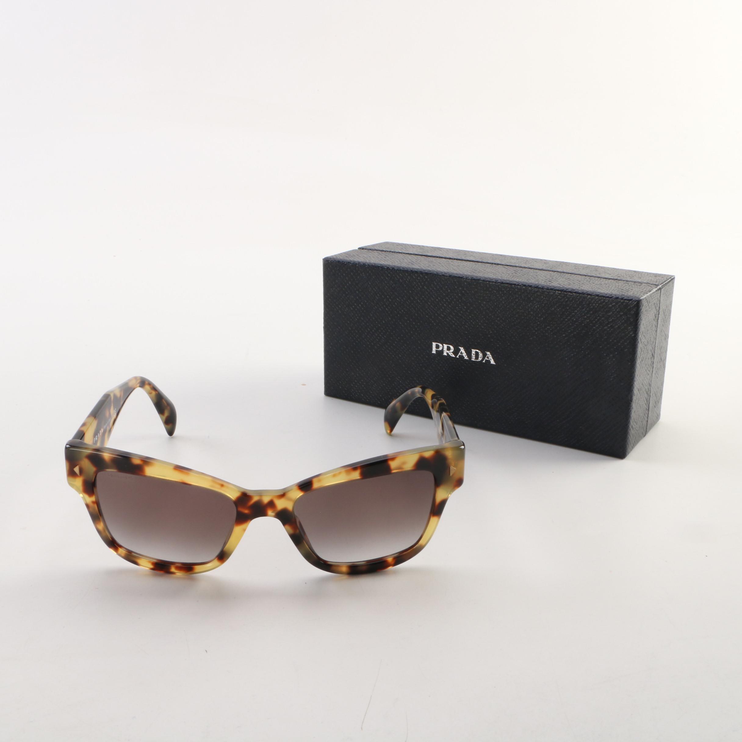 Prada Conceptual Butterfly Havana Sunglasses with Case and Box