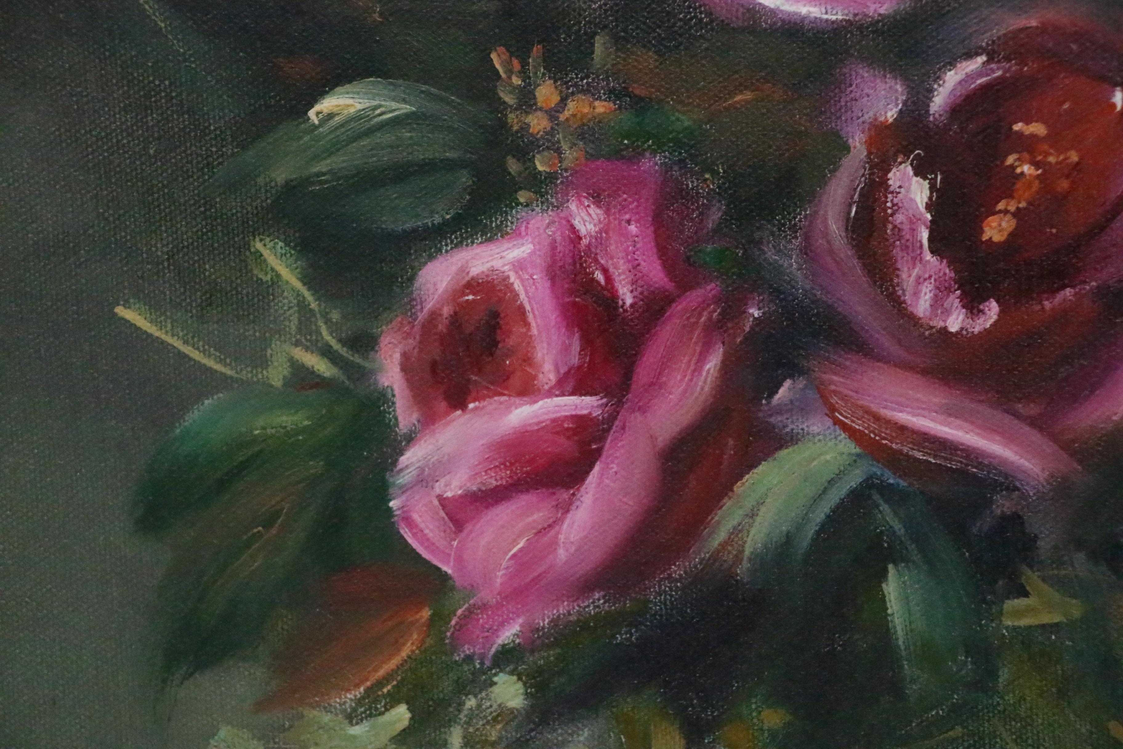 Jose Luis Campuzano Floral Still Life Oil Painting, Mid to Late 20th Century