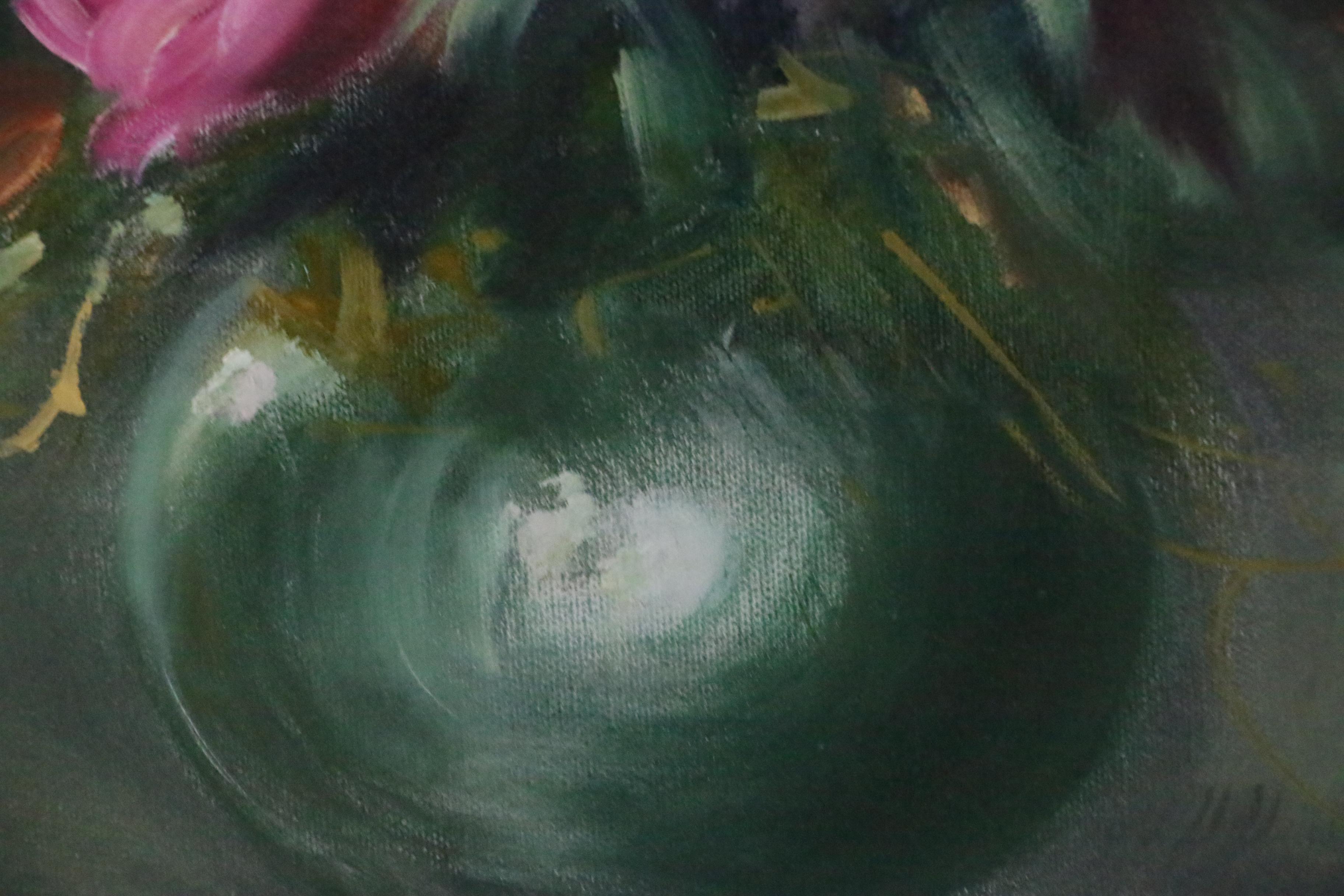 Jose Luis Campuzano Floral Still Life Oil Painting, Mid to Late 20th Century