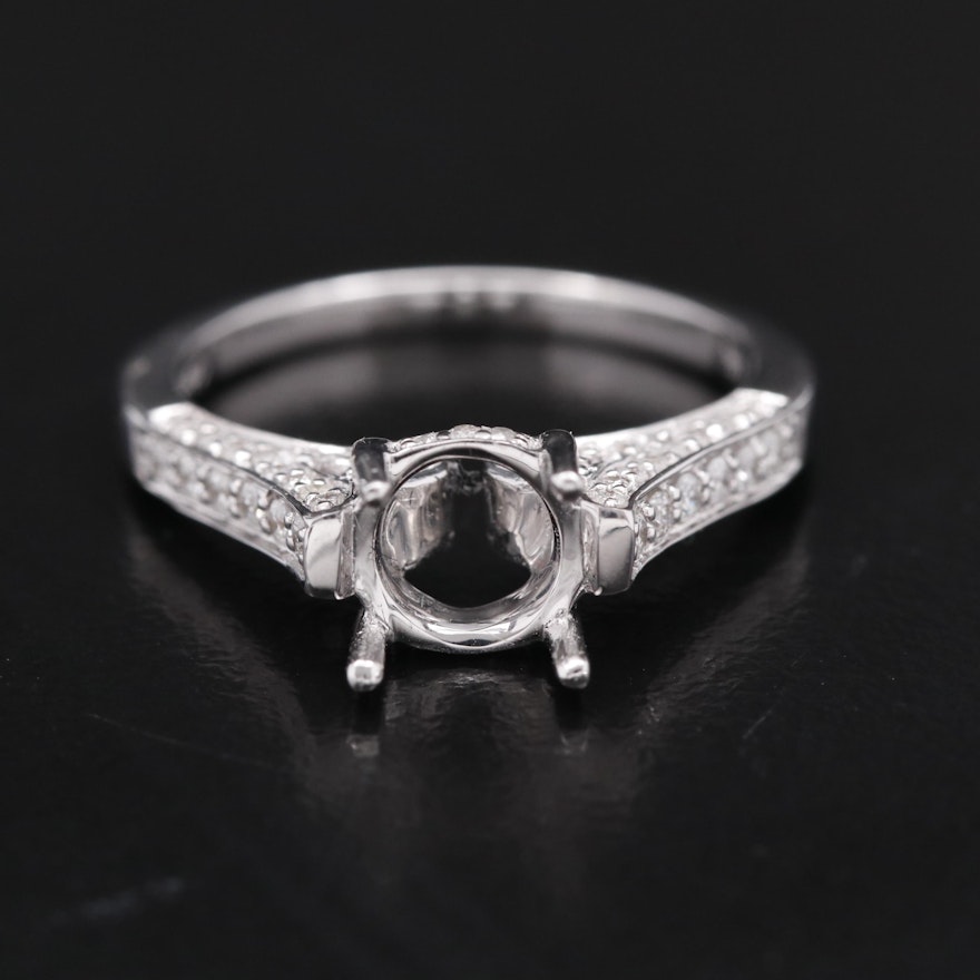 14K Diamond Semi-Mount Ring